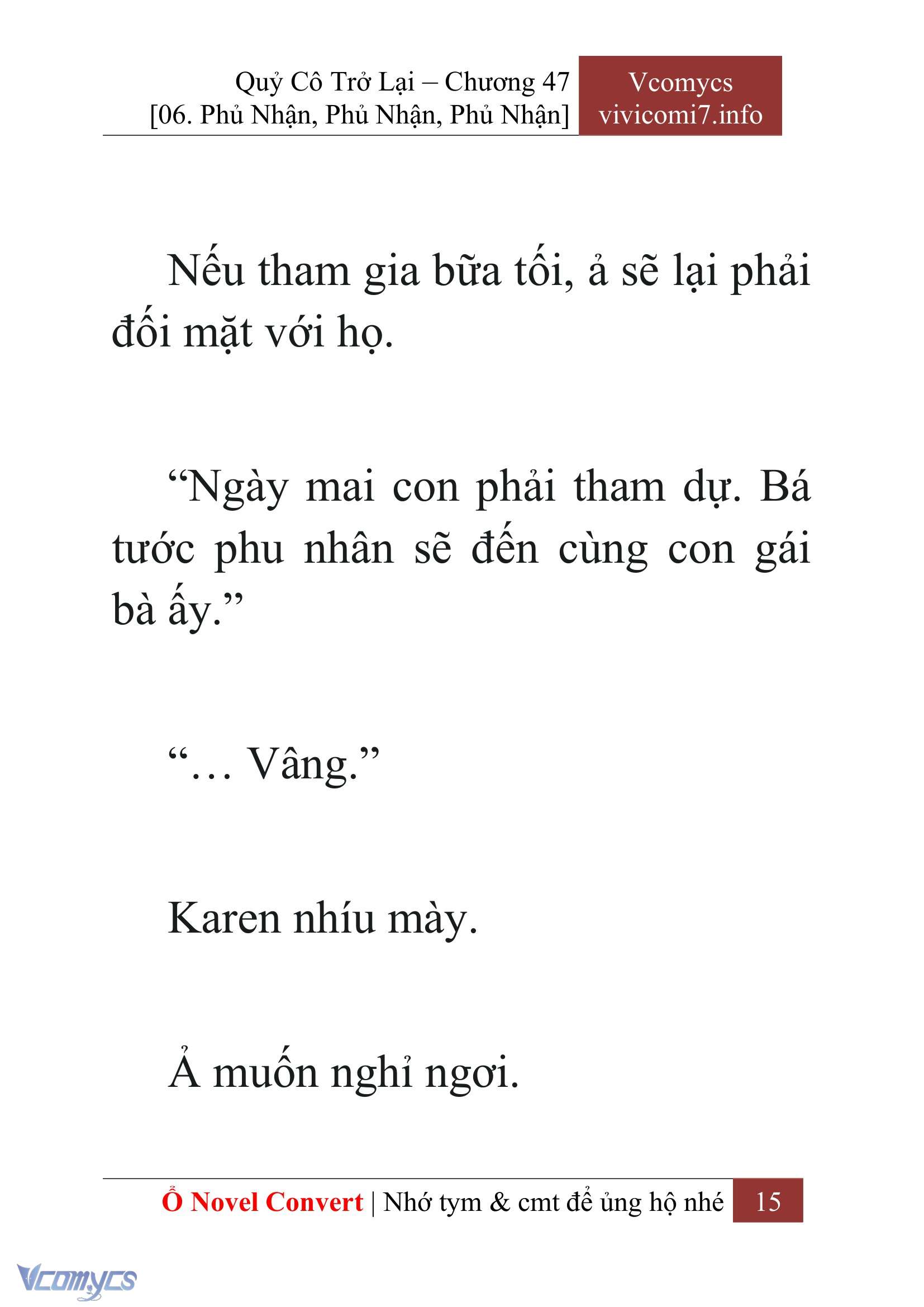 [Novel] Quý Cô Trở Lại Chap 47 - Trang 2