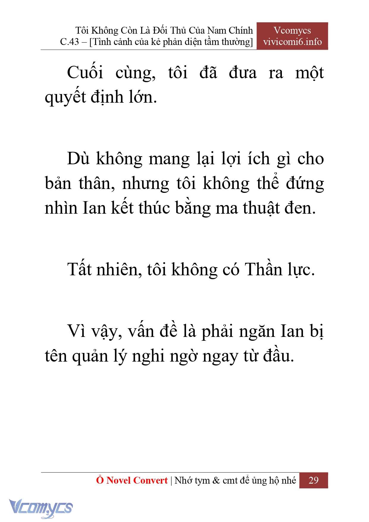 [Novel] Tôi Không Còn Là Đối Thủ Của Nam Chính Chap 43 - Trang 2