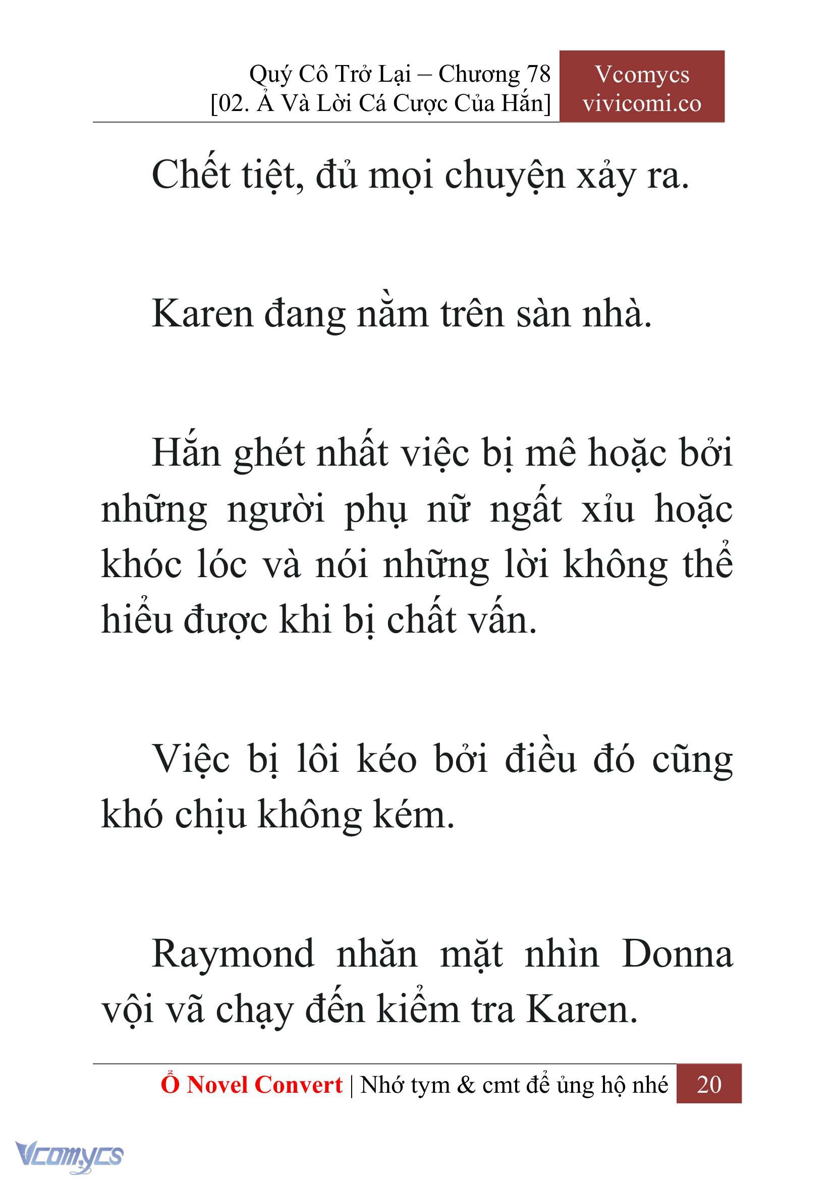 [Novel] Quý Cô Trở Lại Chap 78 - Next Chap 79