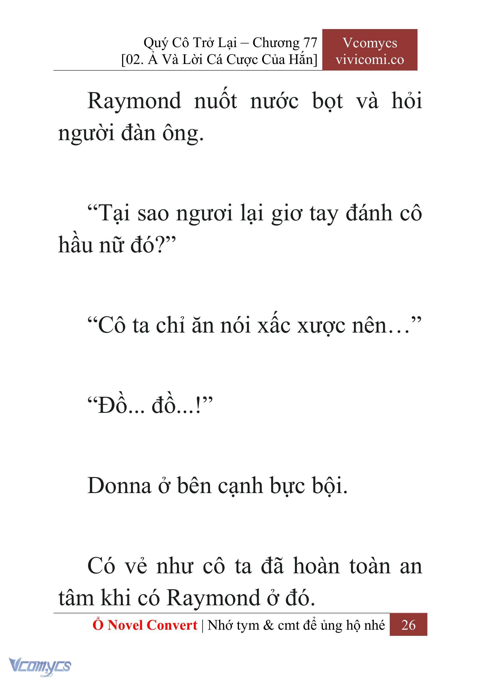 [Novel] Quý Cô Trở Lại Chap 77 - Next Chap 78