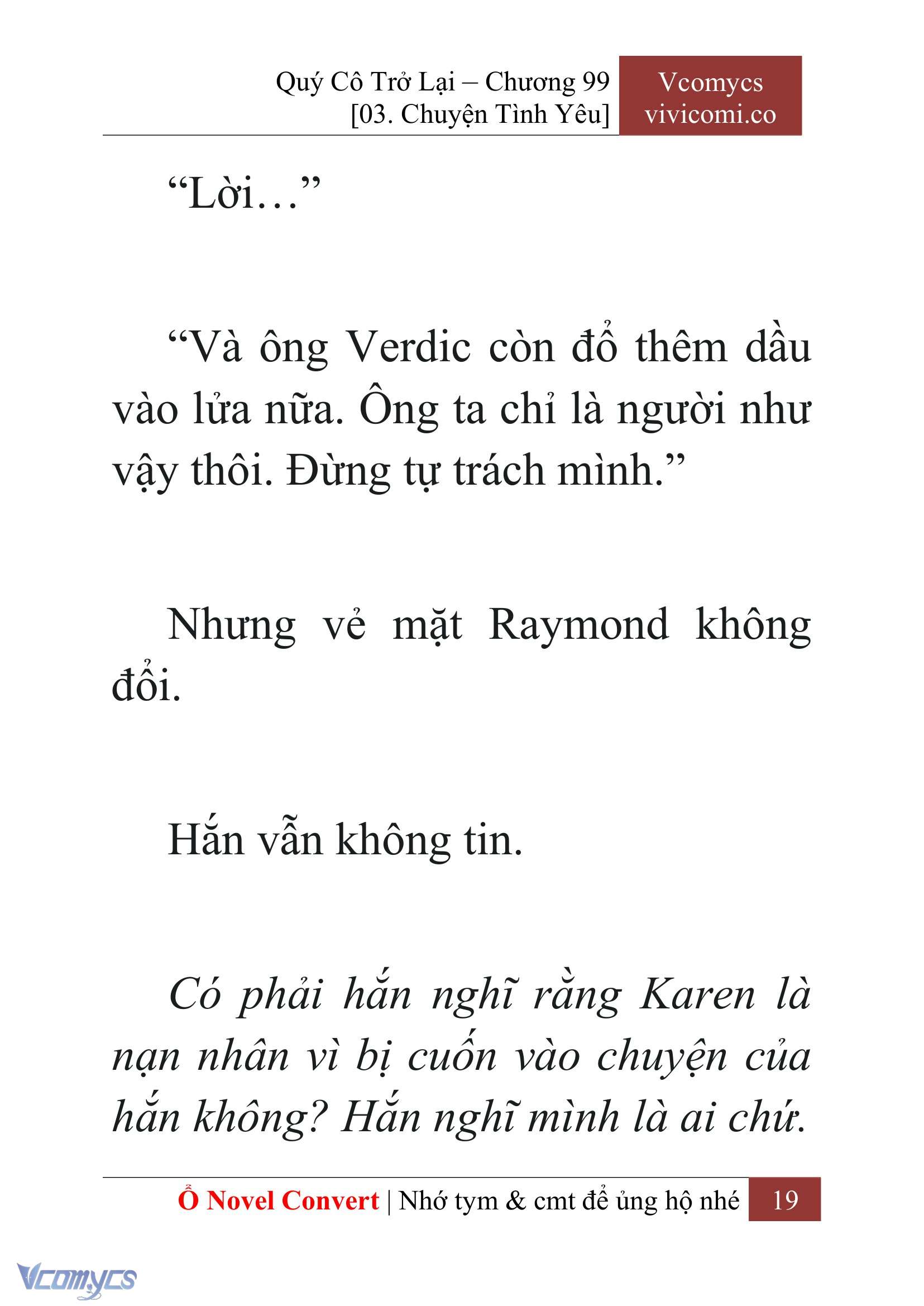[Novel] Quý Cô Trở Lại Chap 99 - Trang 2