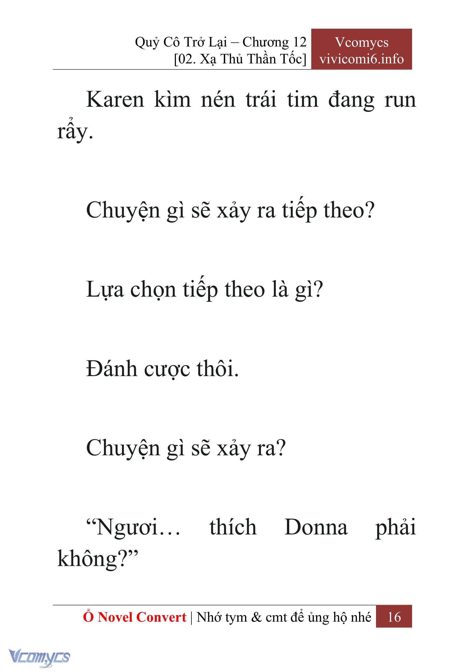 [Novel] Quý Cô Trở Lại Chap 12 - Trang 2