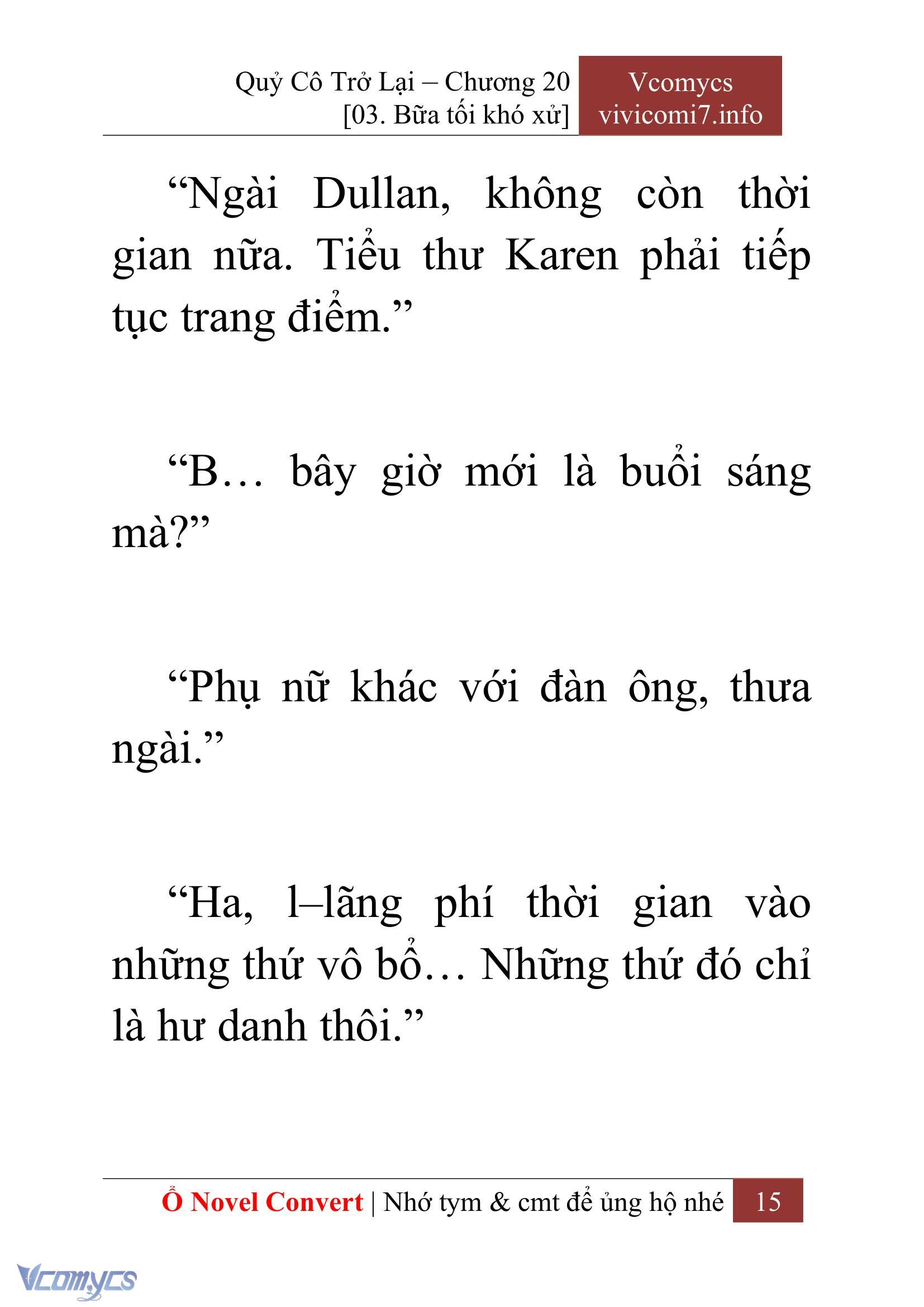 [Novel] Quý Cô Trở Lại Chap 20 - Trang 2