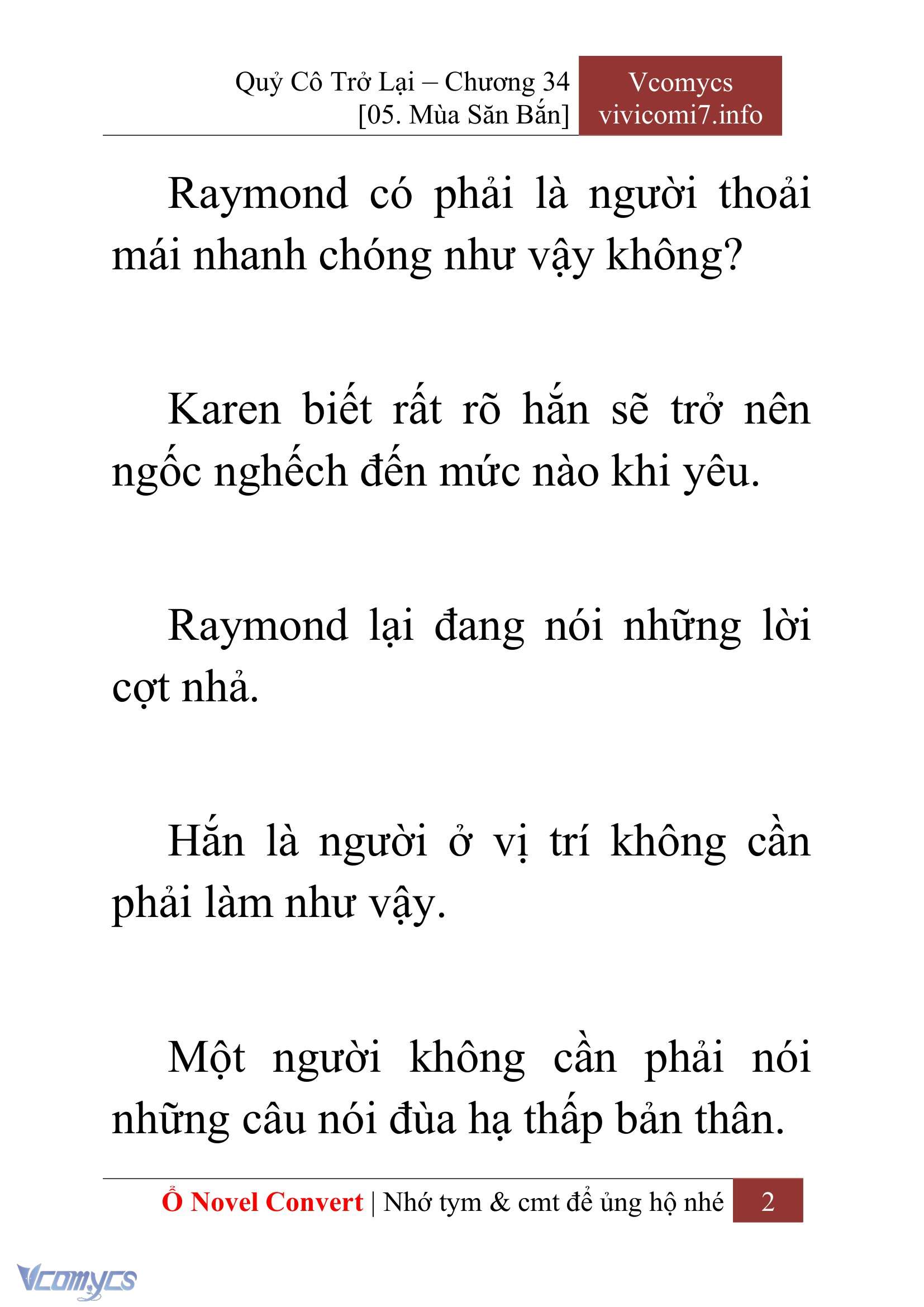 [Novel] Quý Cô Trở Lại Chap 34 - Trang 2