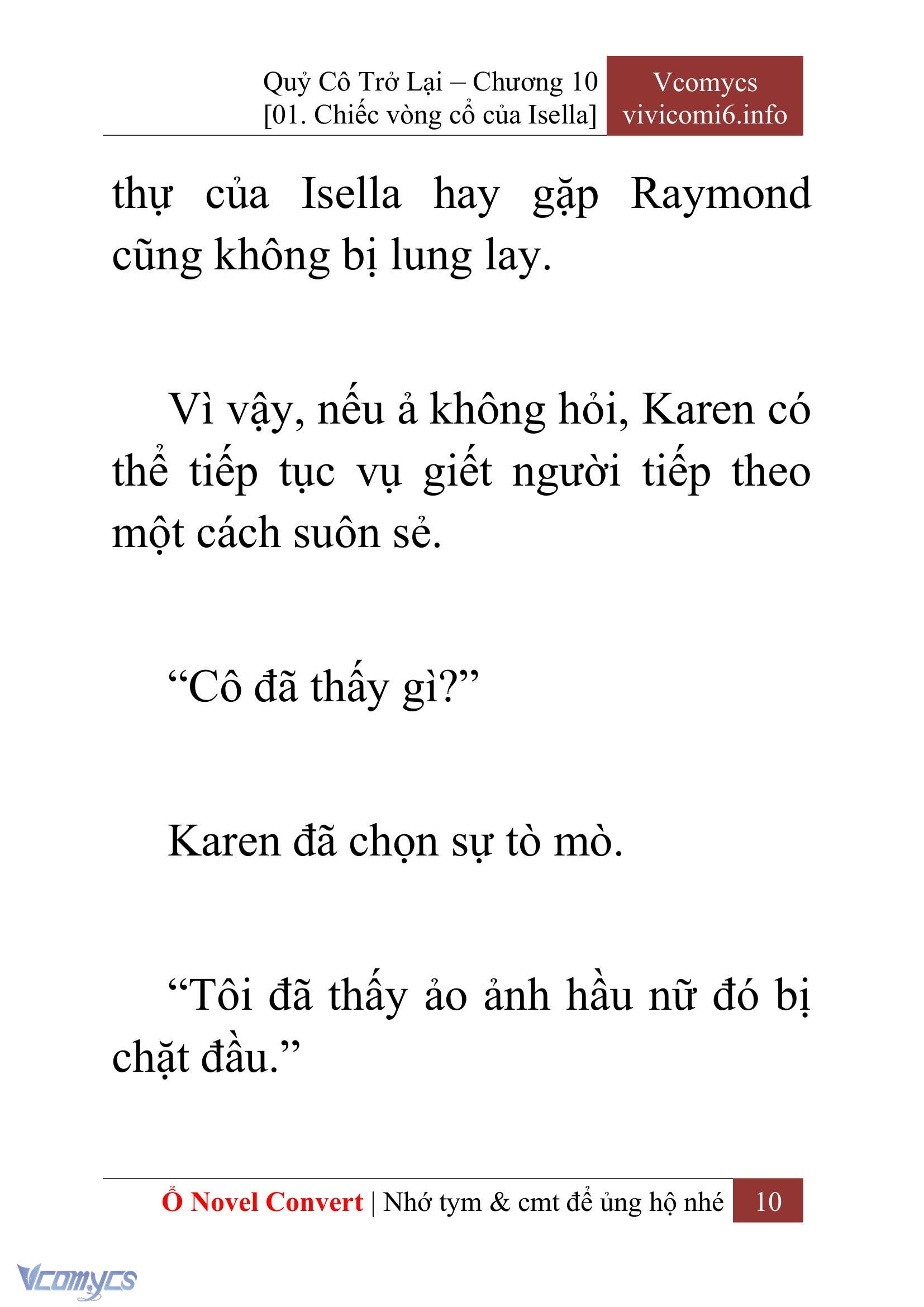 [Novel] Quý Cô Trở Lại Chap 10 - Trang 2