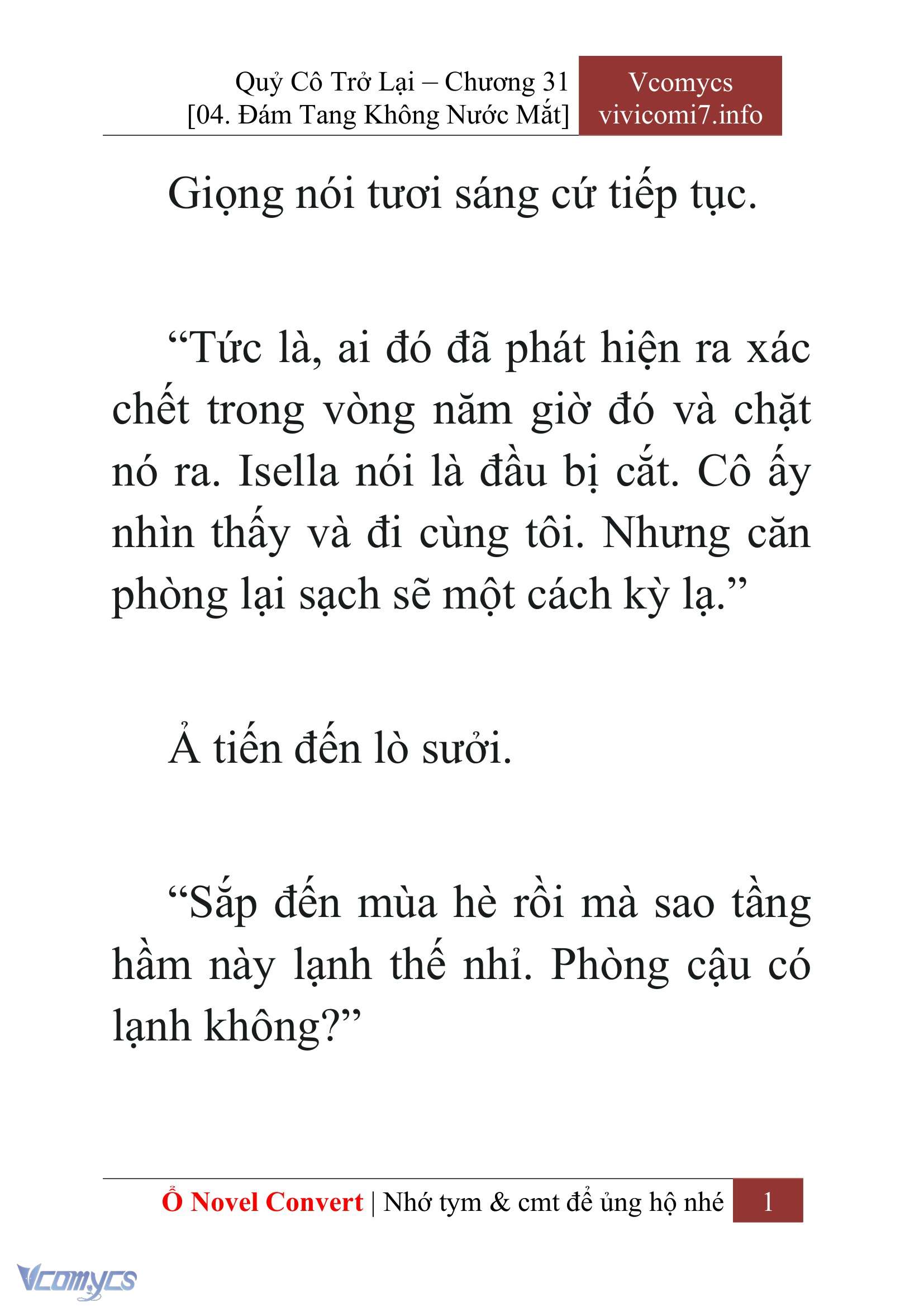 [Novel] Quý Cô Trở Lại Chap 31 - Trang 2