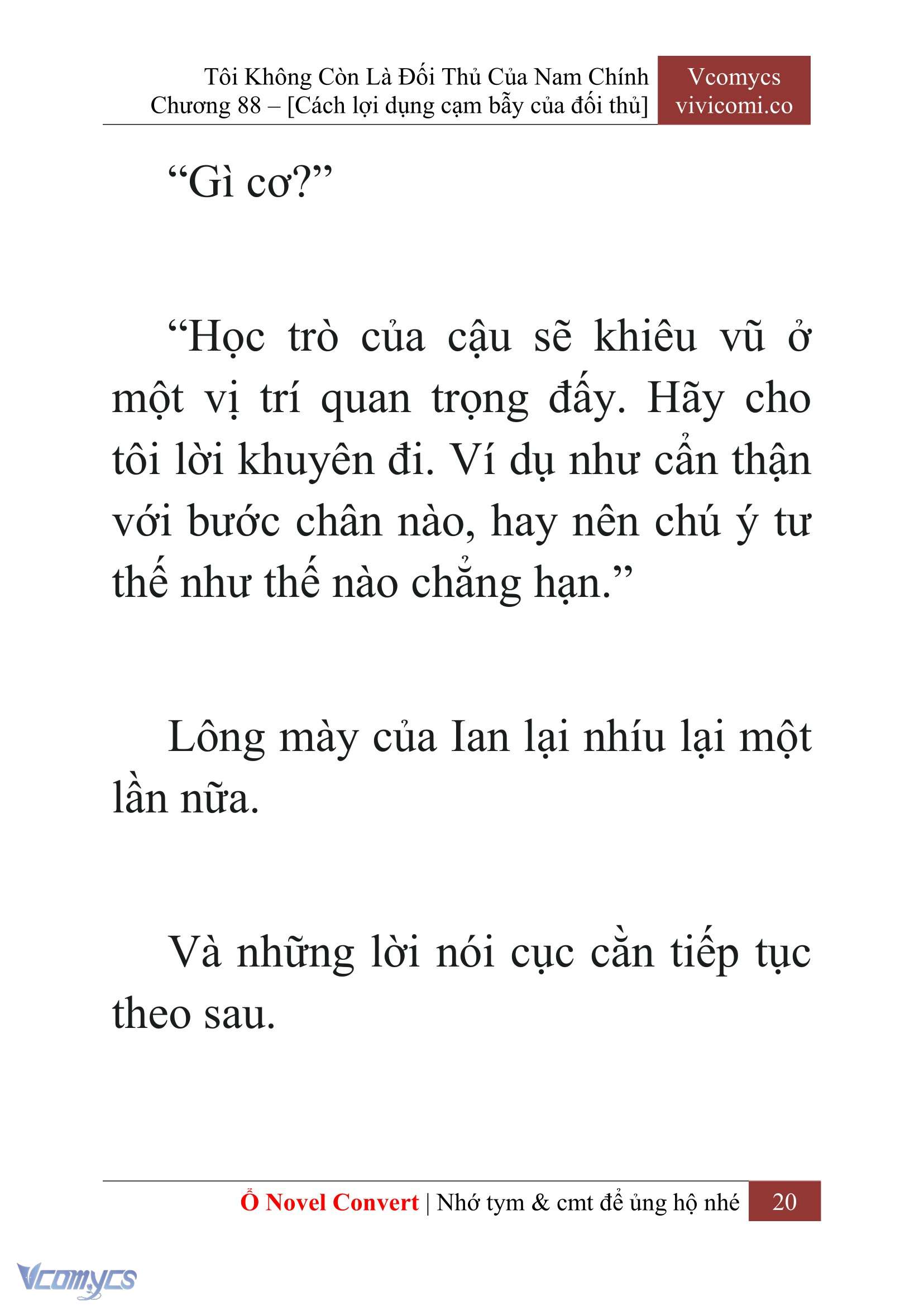 [Novel] Tôi Không Còn Là Đối Thủ Của Nam Chính Chap 88 - Trang 2