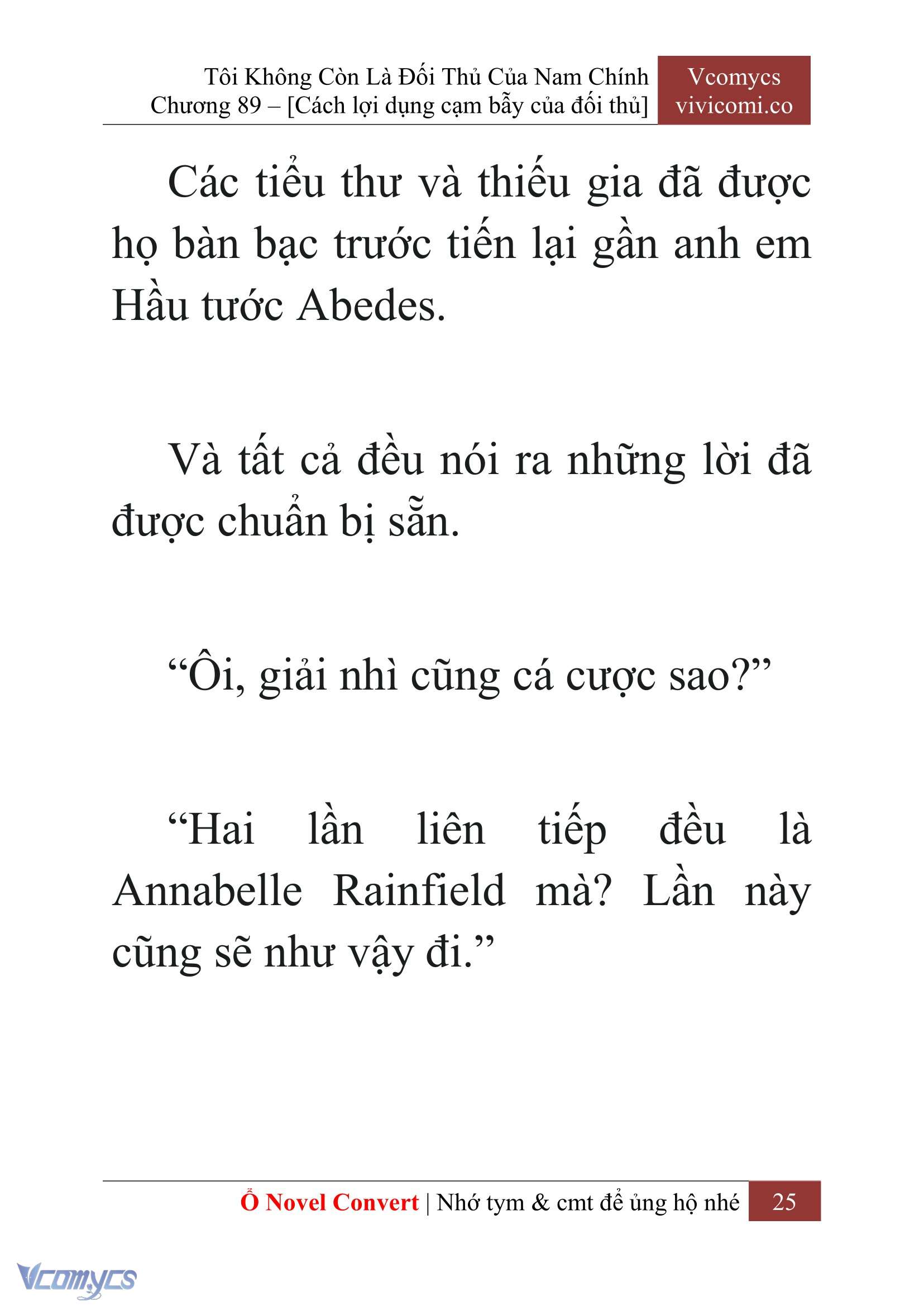 [Novel] Tôi Không Còn Là Đối Thủ Của Nam Chính Chap 89 - Trang 2