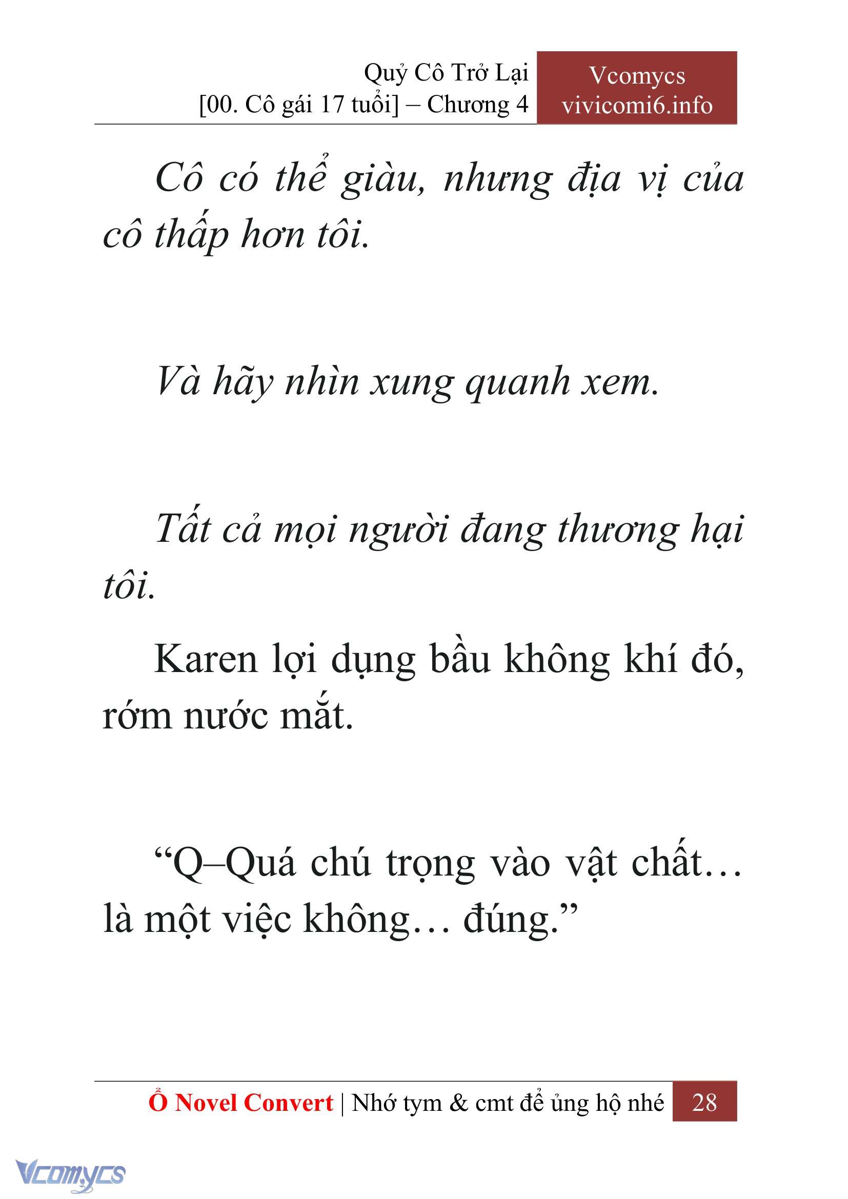 [Novel] Quý Cô Trở Lại Chap 4 - Trang 2