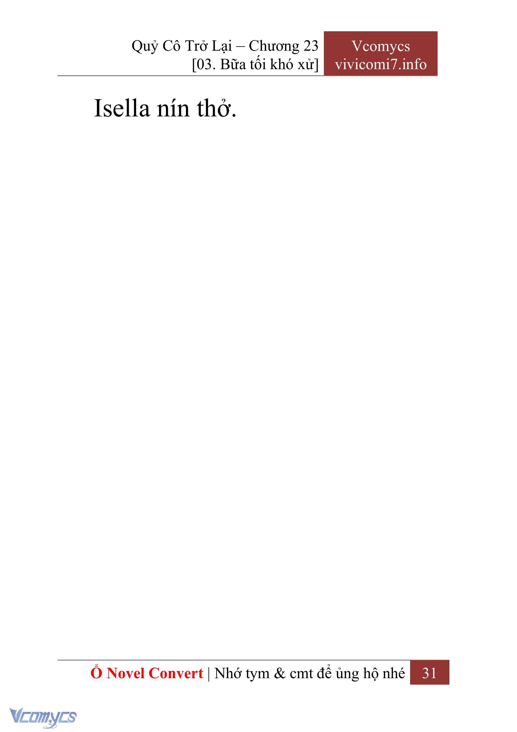 [Novel] Quý Cô Trở Lại Chap 23 - Trang 2