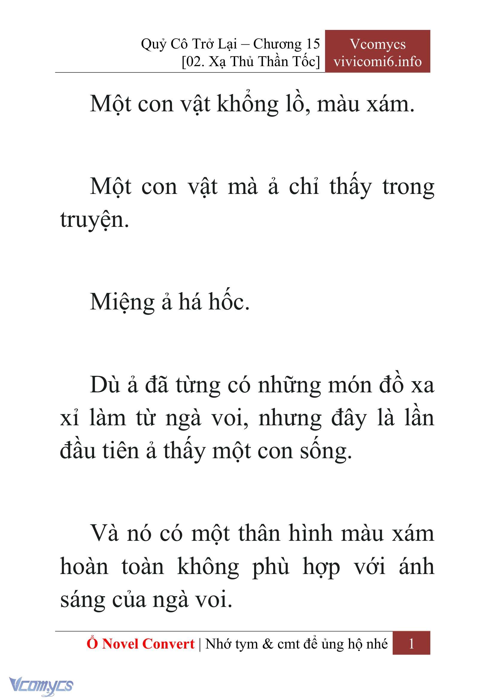 [Novel] Quý Cô Trở Lại Chap 15 - Trang 2