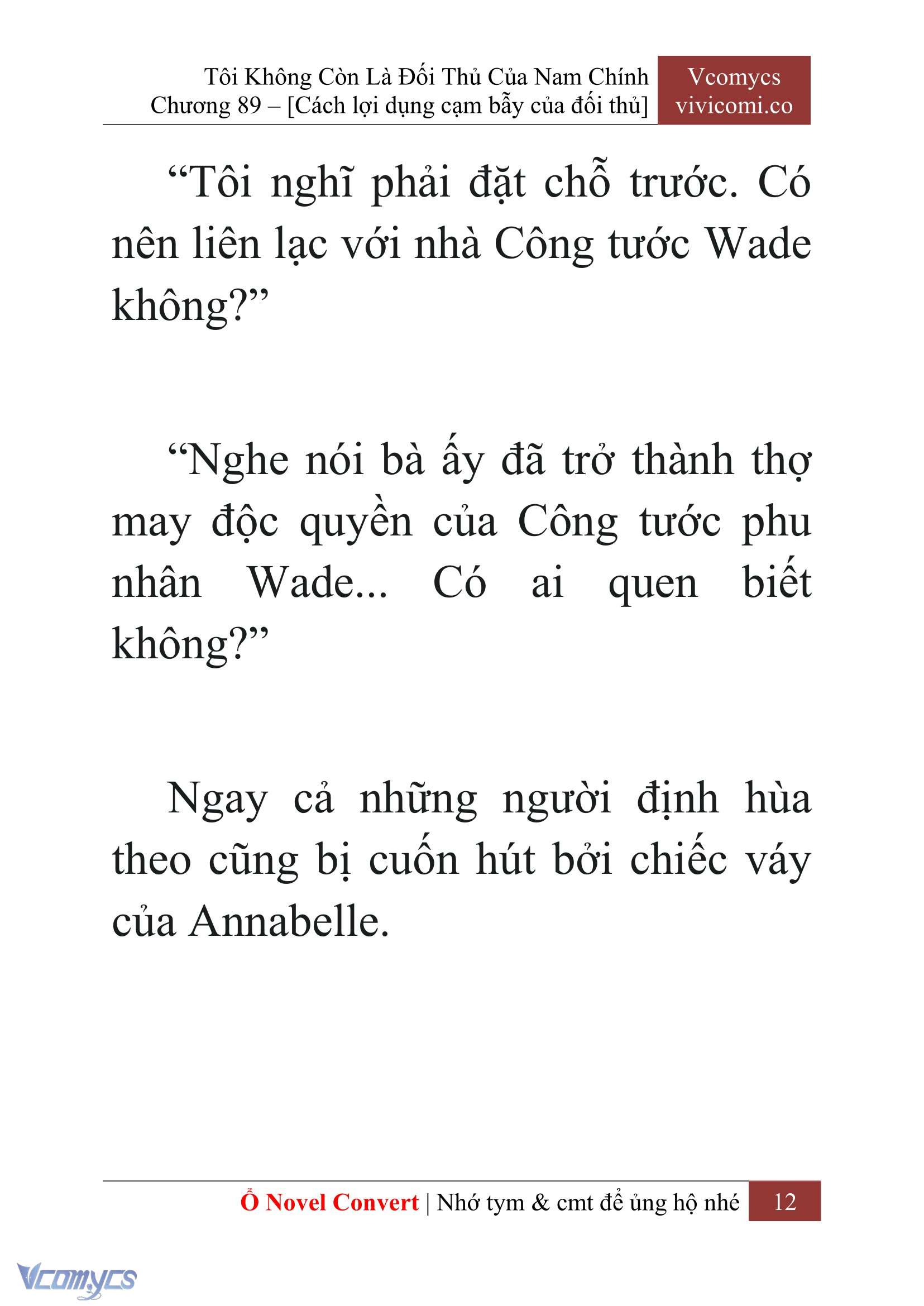 [Novel] Tôi Không Còn Là Đối Thủ Của Nam Chính Chap 89 - Trang 2
