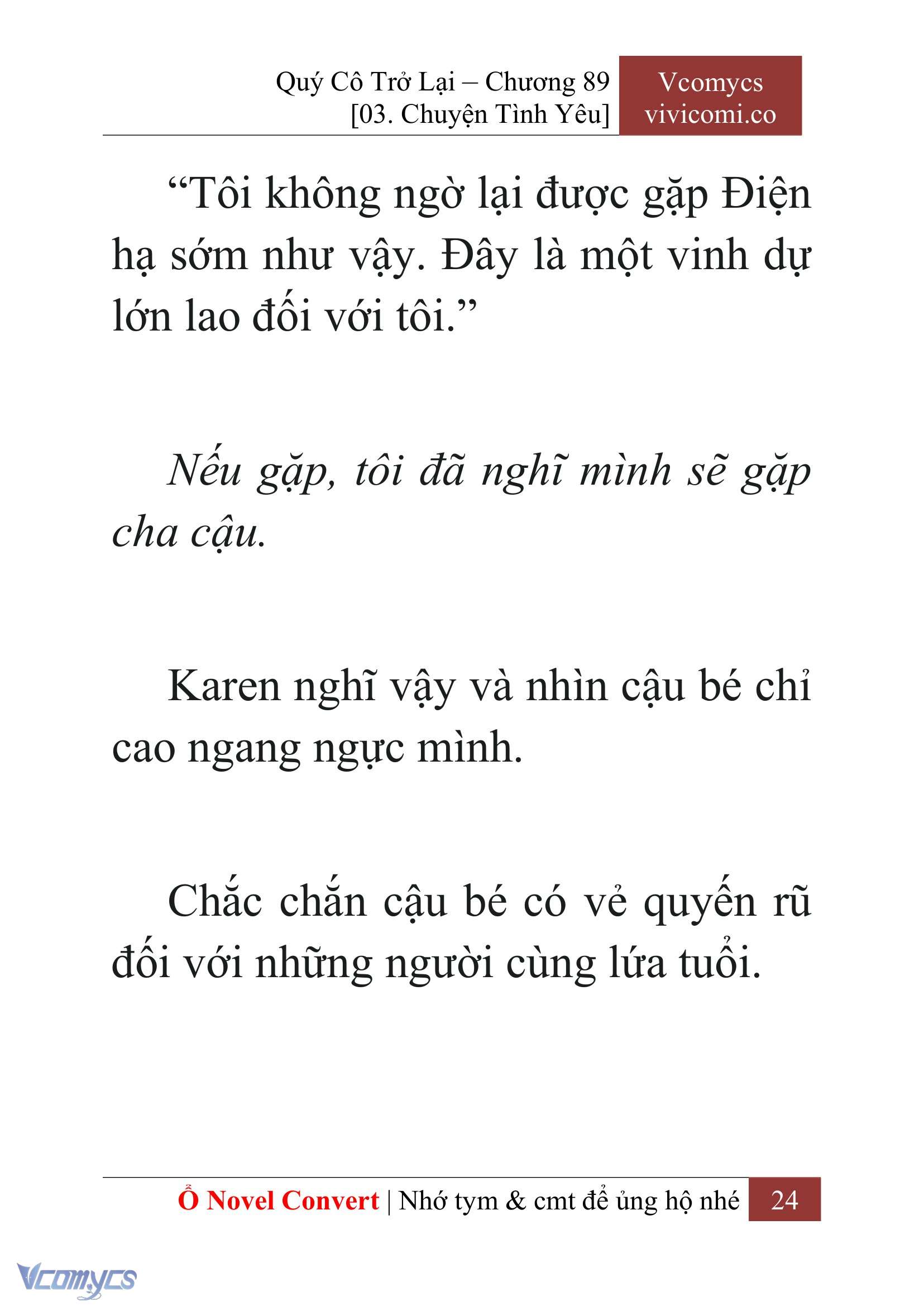 [Novel] Quý Cô Trở Lại Chap 89 - Trang 2