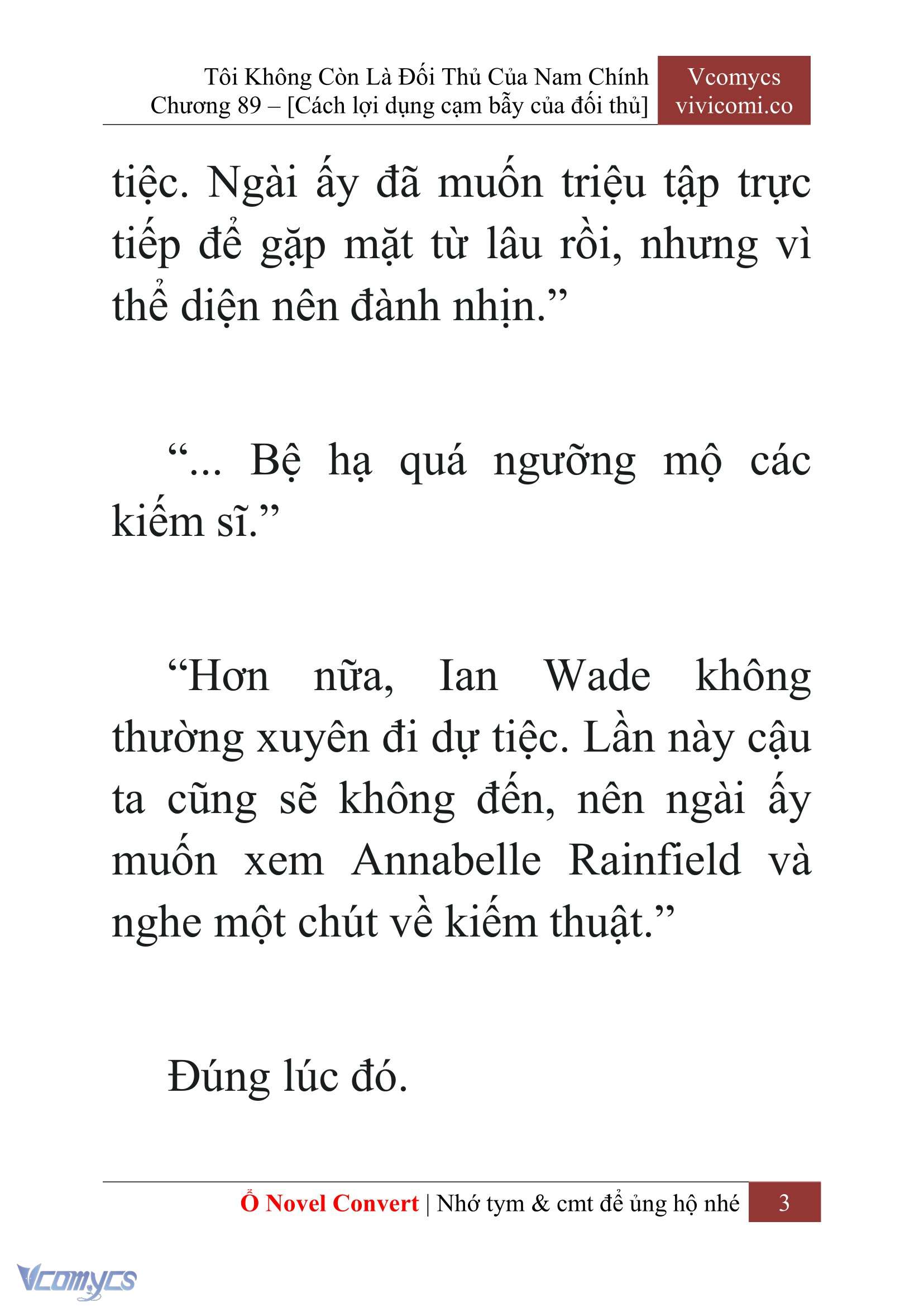 [Novel] Tôi Không Còn Là Đối Thủ Của Nam Chính Chap 89 - Trang 2