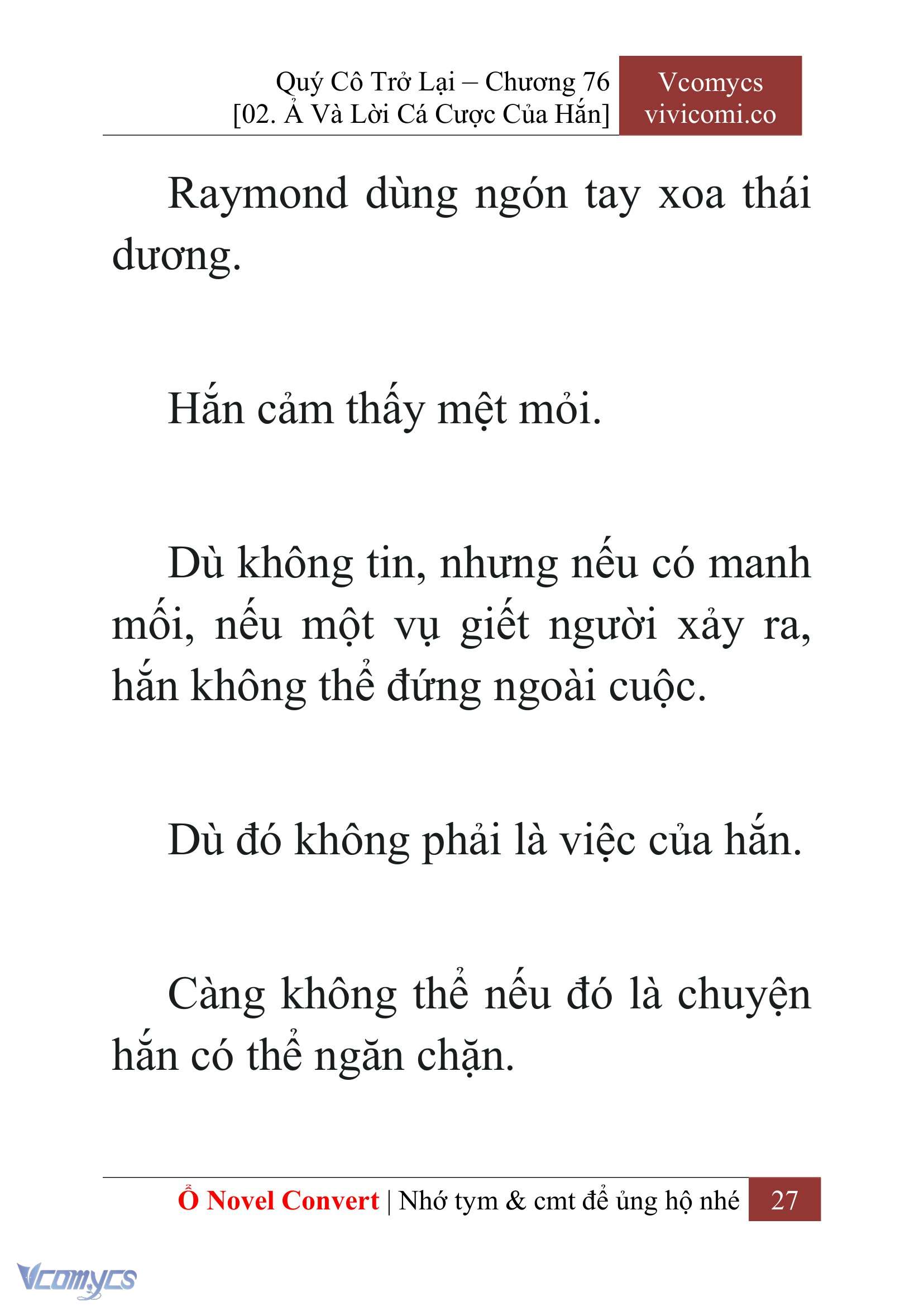 [Novel] Quý Cô Trở Lại Chap 76 - Next Chap 77