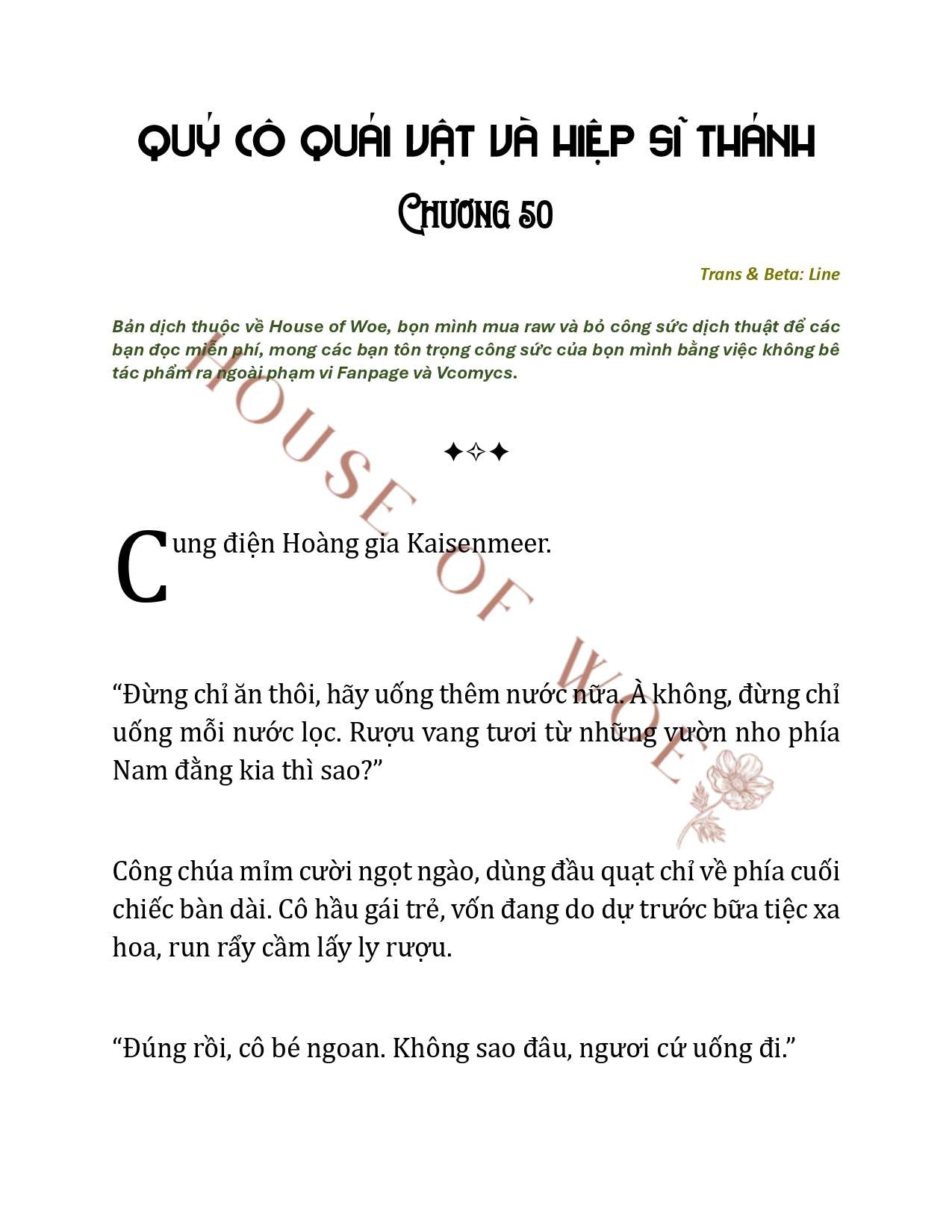 [NOVEL] QUÝ CÔ QUÁI VẬT VÀ HIỆP SĨ THÁNH Chap 50 - Next Chap 51