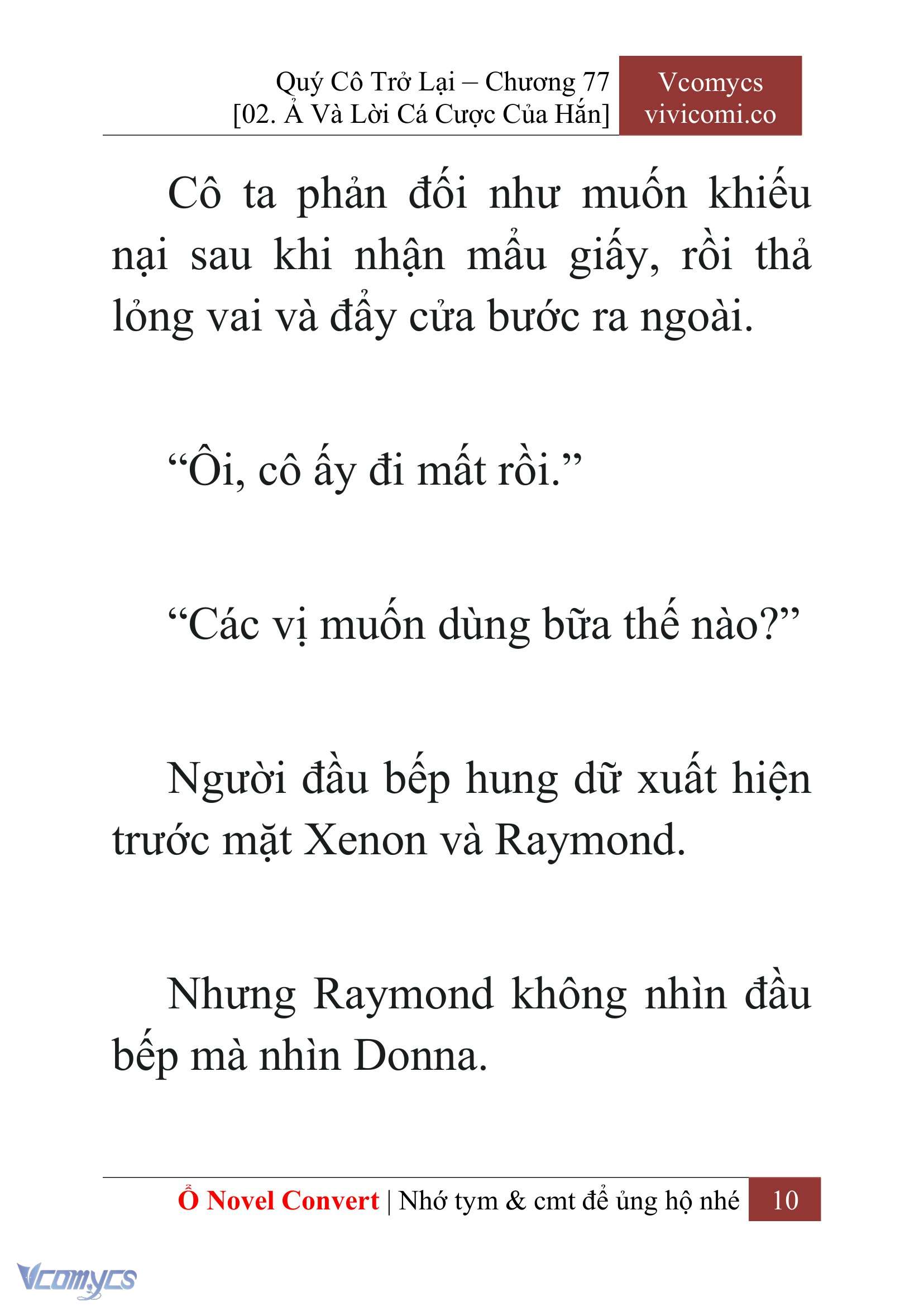 [Novel] Quý Cô Trở Lại Chap 77 - Next Chap 78