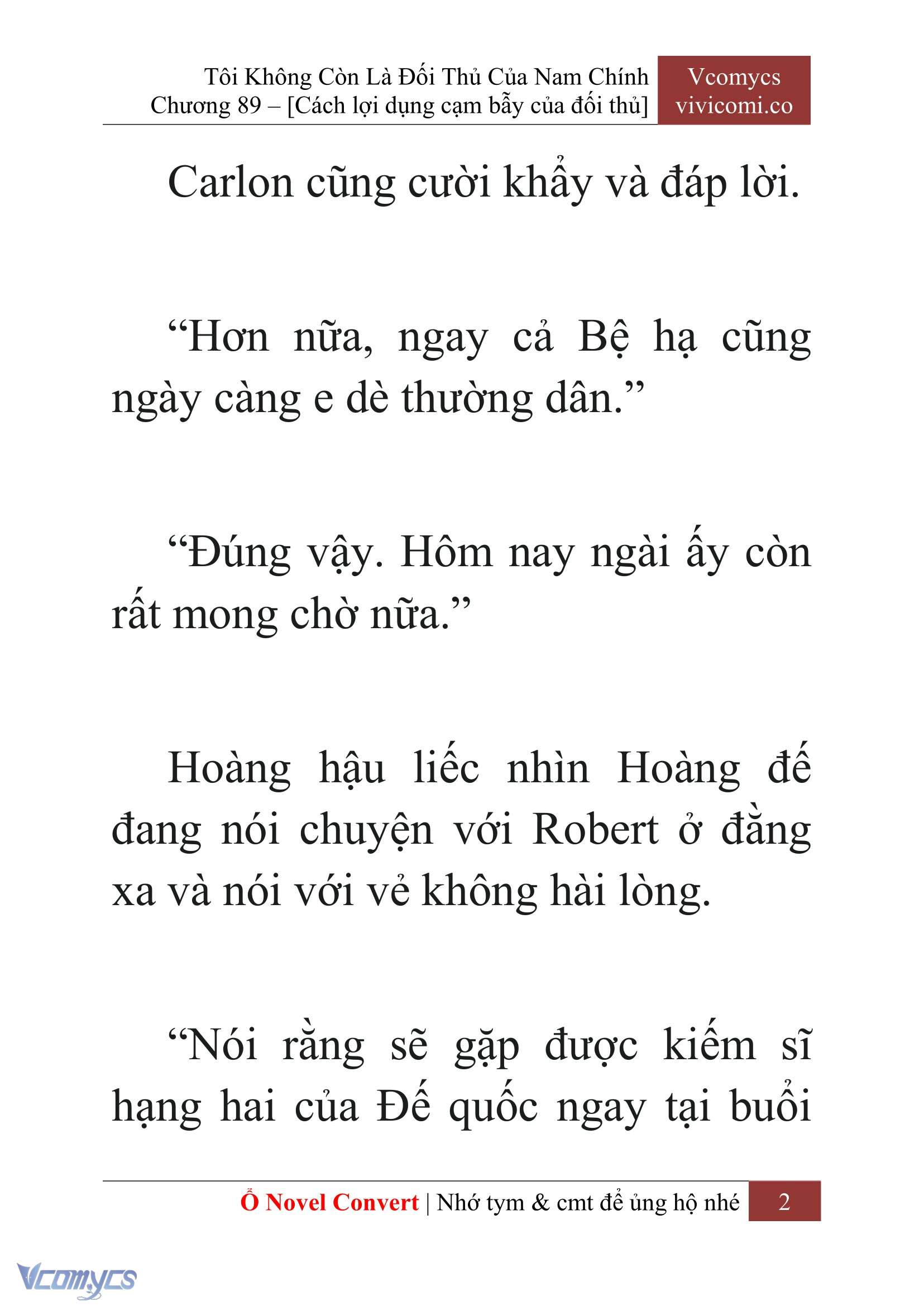 [Novel] Tôi Không Còn Là Đối Thủ Của Nam Chính Chap 89 - Trang 2