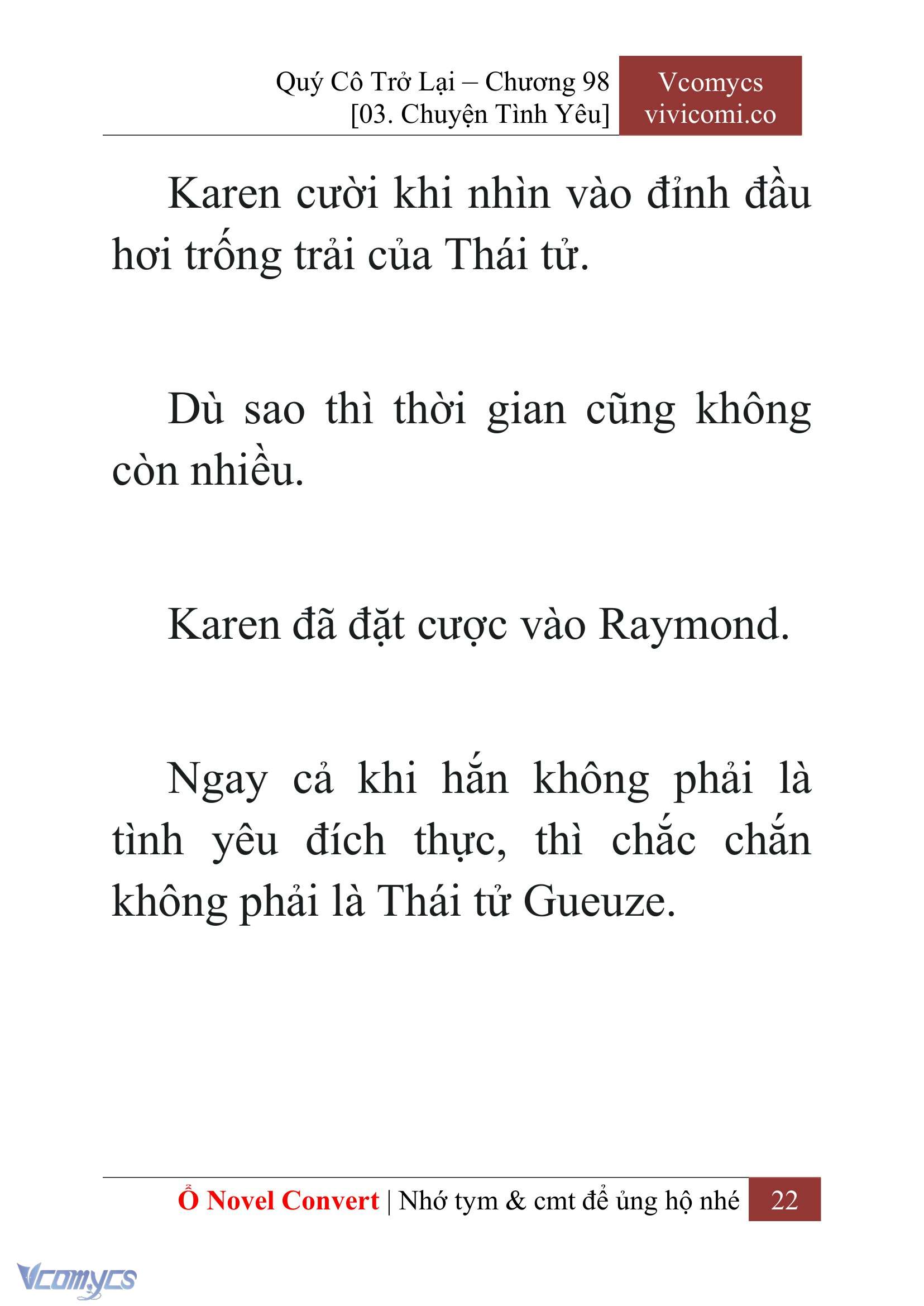 [Novel] Quý Cô Trở Lại Chap 98 - Trang 2