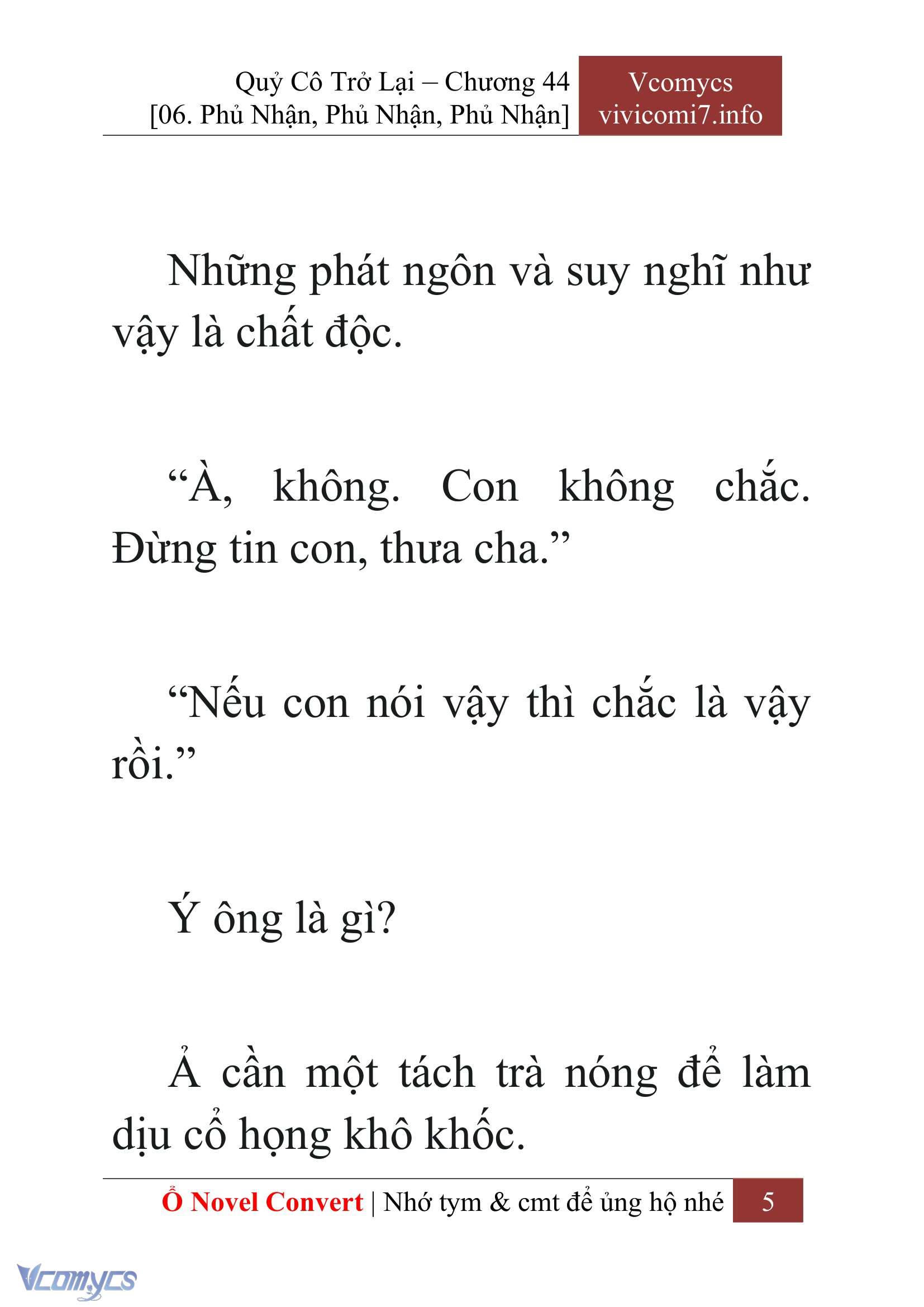 [Novel] Quý Cô Trở Lại Chap 44 - Trang 2