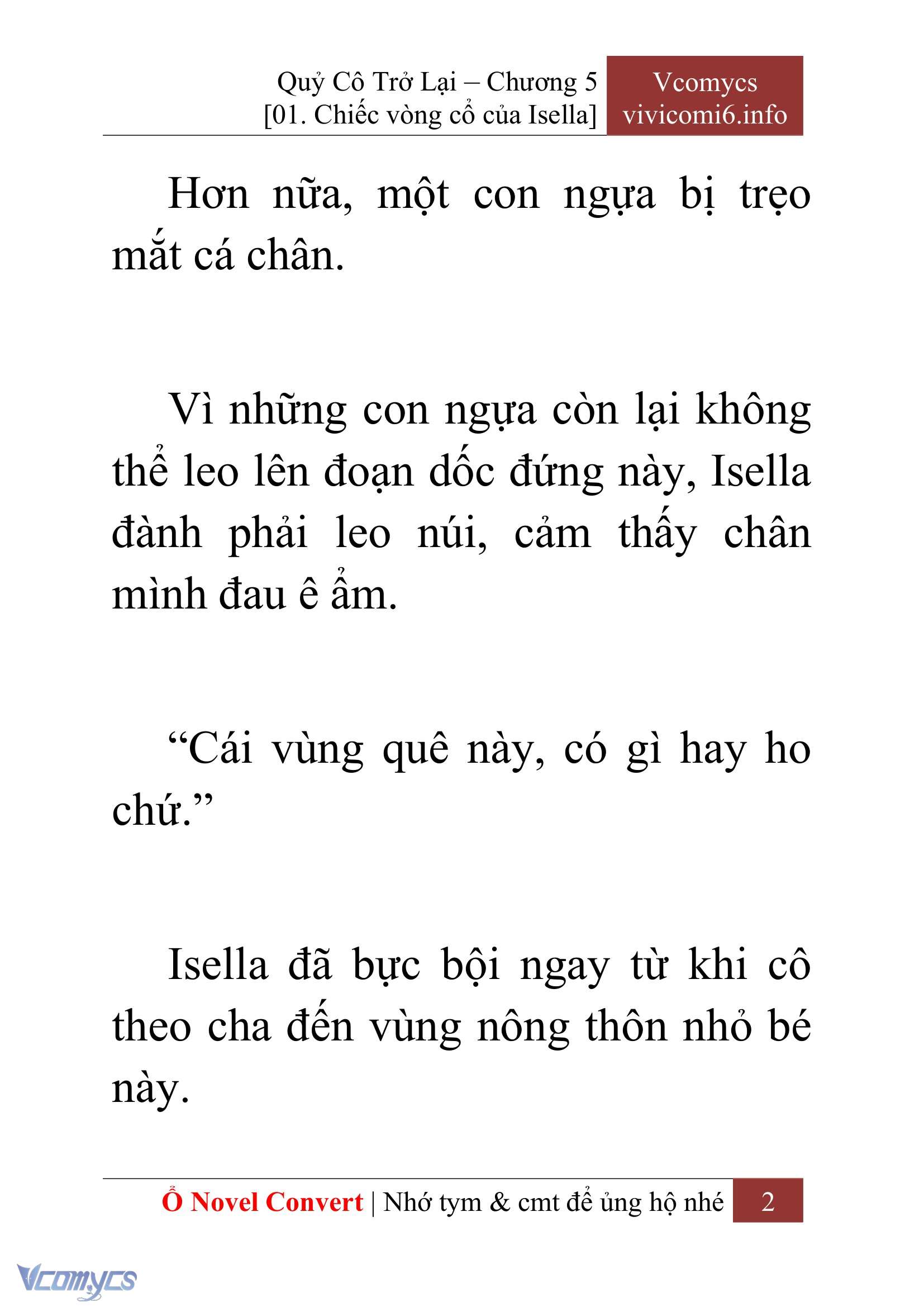 [Novel] Quý Cô Trở Lại Chap 5 - Trang 2