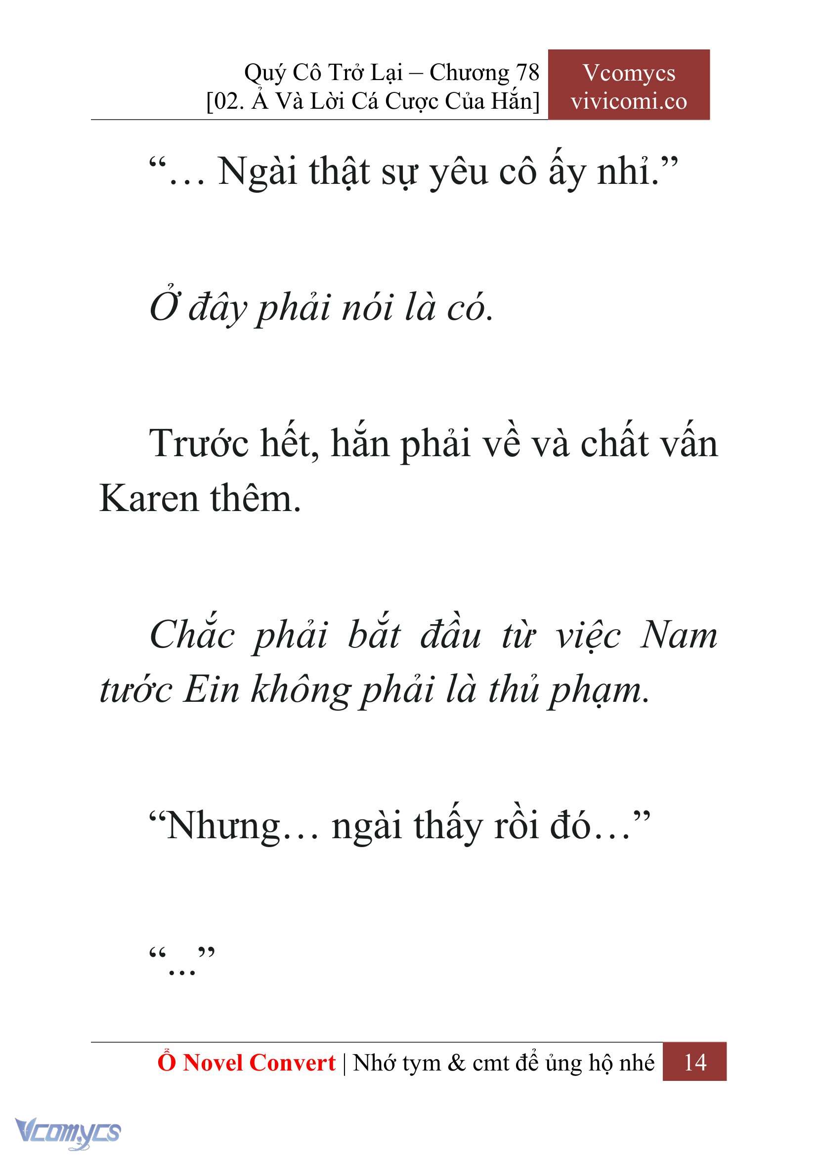 [Novel] Quý Cô Trở Lại Chap 78 - Next Chap 79