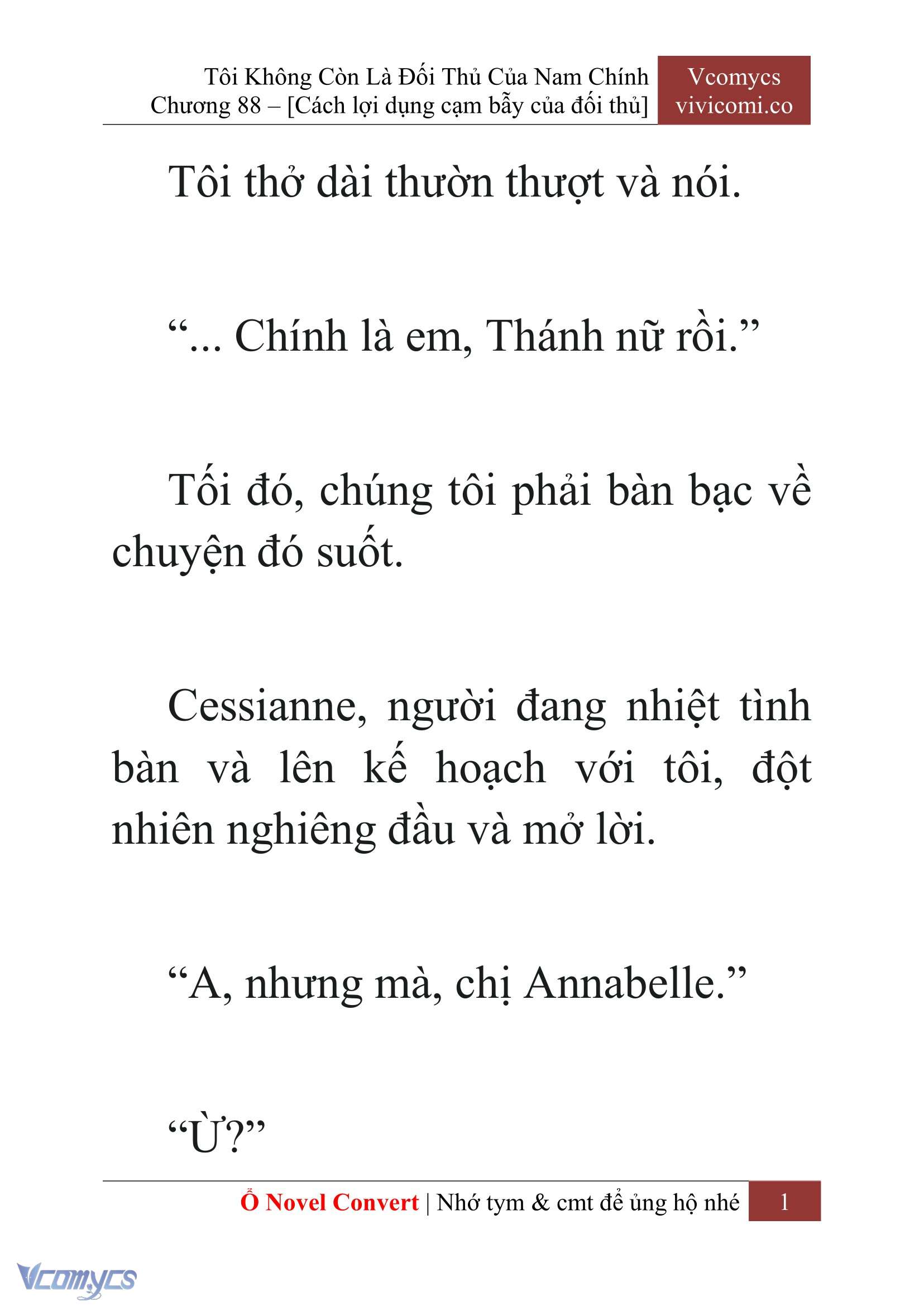 [Novel] Tôi Không Còn Là Đối Thủ Của Nam Chính Chap 88 - Trang 2