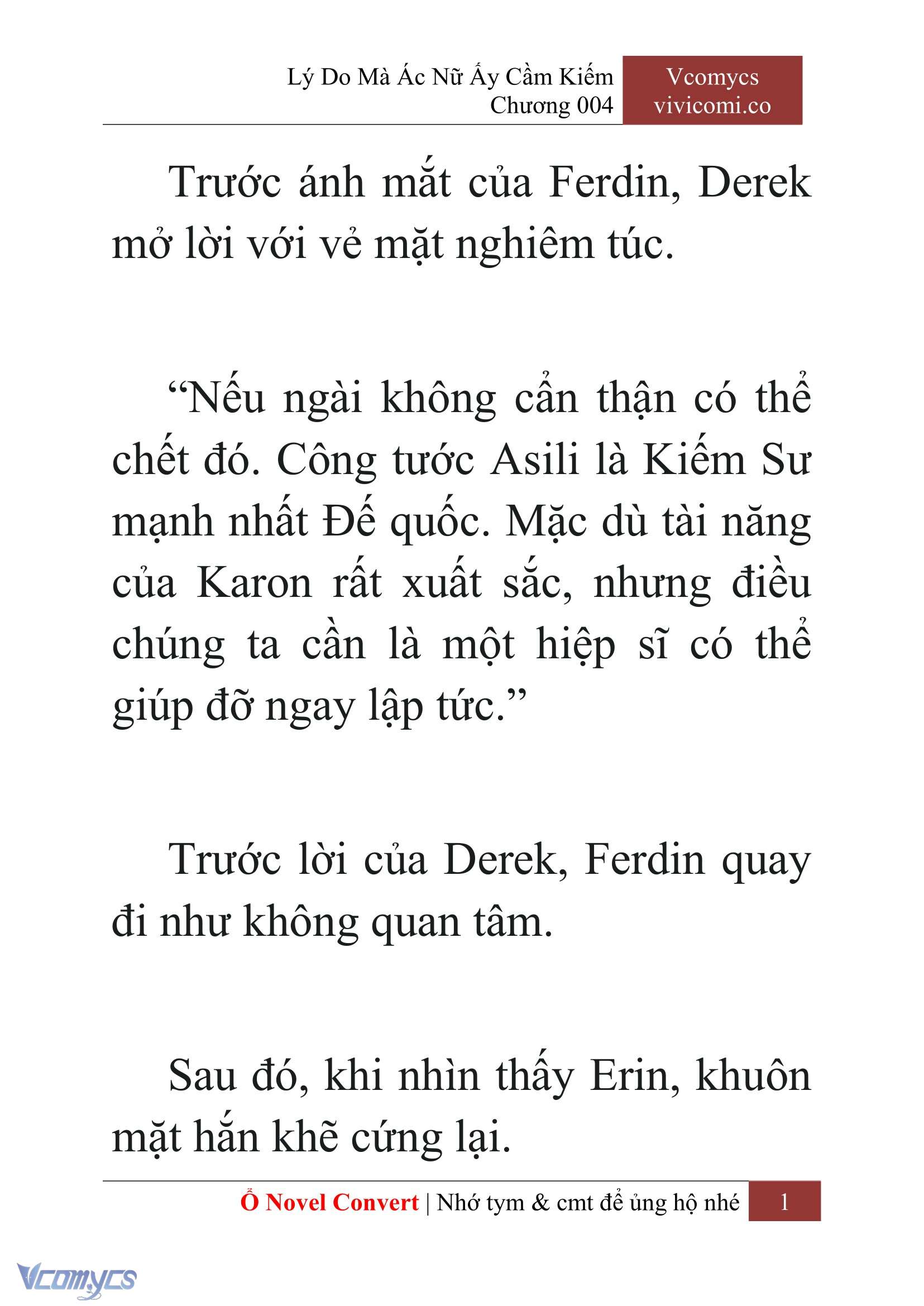 [Novel] Lý Do Mà Ác Nữ Ấy Cầm Kiếm Chap 4 - Trang 2