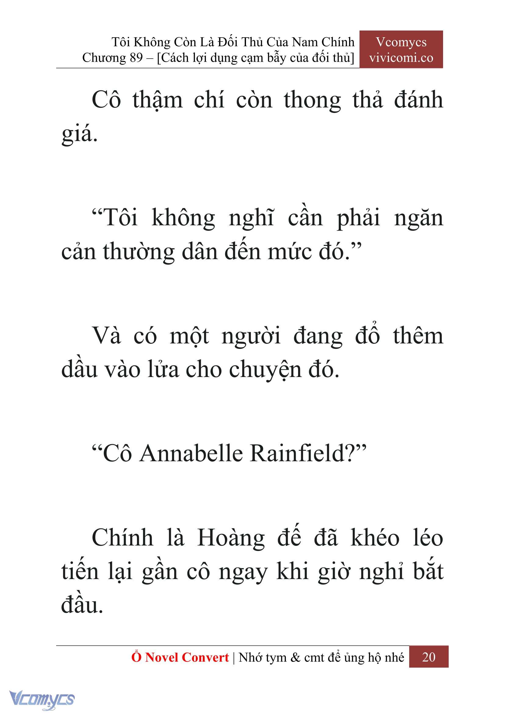 [Novel] Tôi Không Còn Là Đối Thủ Của Nam Chính Chap 89 - Trang 2