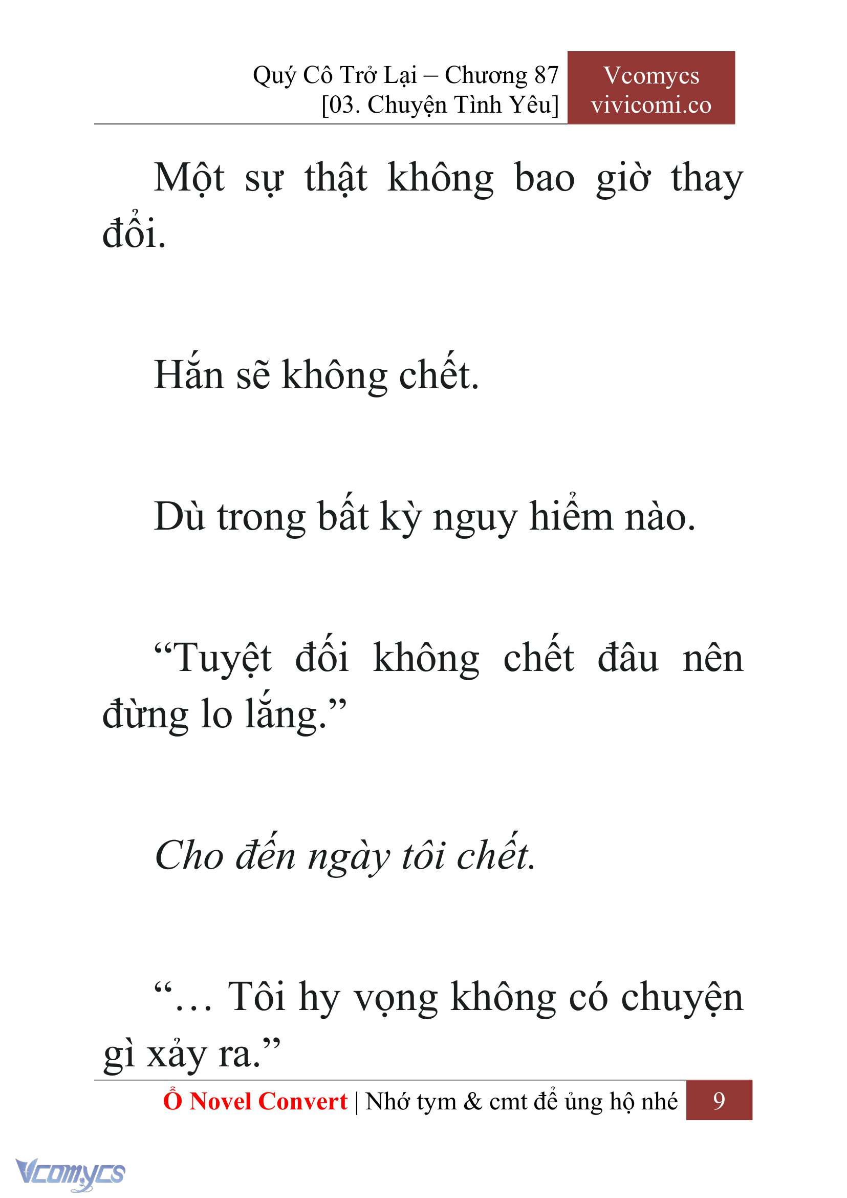 [Novel] Quý Cô Trở Lại Chap 87 - Trang 2