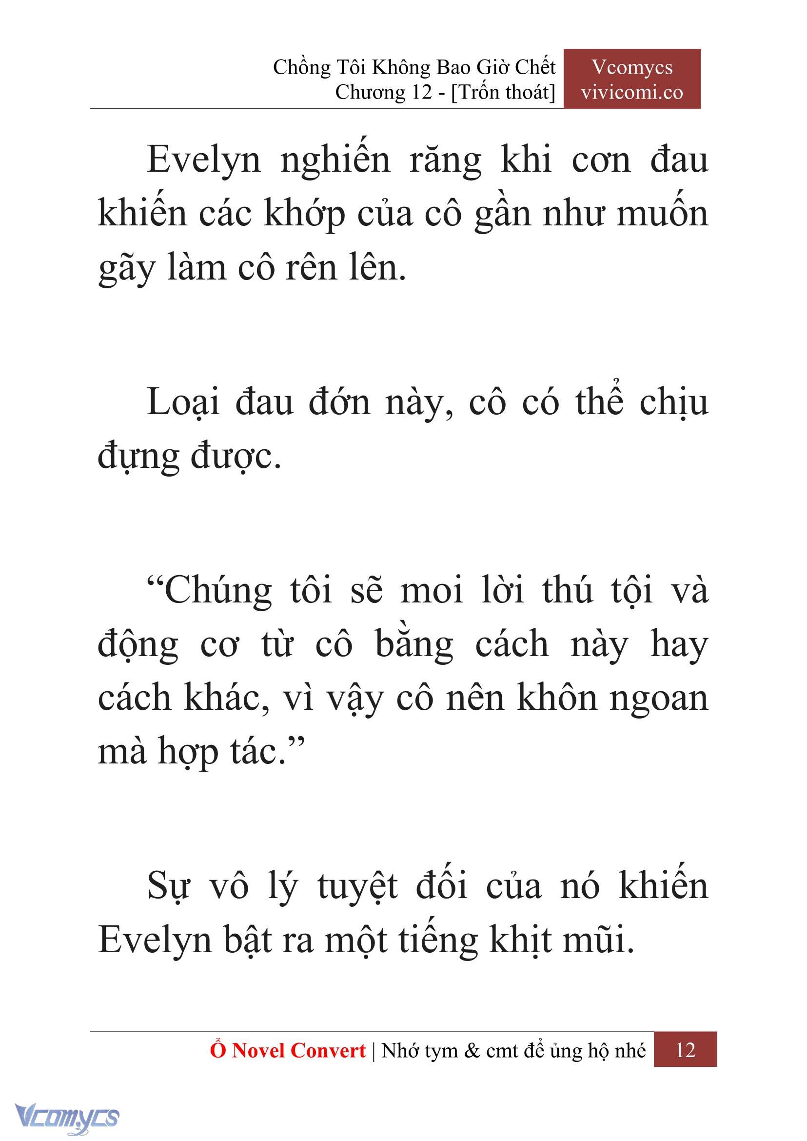 [Novel] Chồng Tôi Không Bao Giờ Chết Chap 12 - Next Chap 13