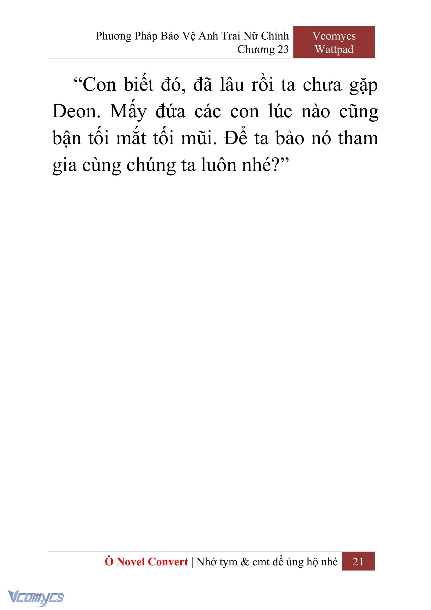 [Novel] Phương Pháp Bảo Vệ Anh Trai Nữ Chính Chap 23 - Next Chap 24