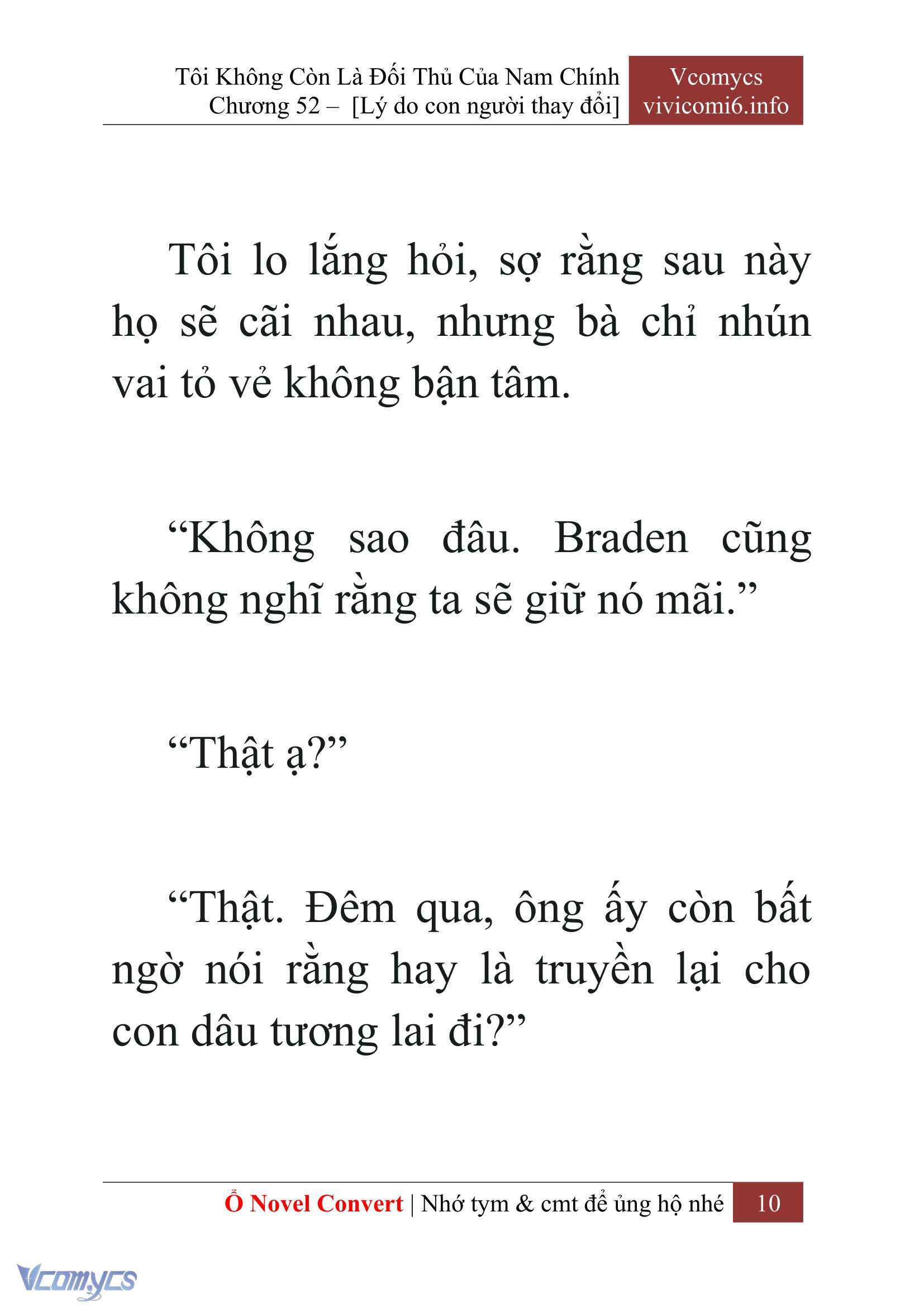 [Novel] Tôi Không Còn Là Đối Thủ Của Nam Chính Chap 52 - Trang 2