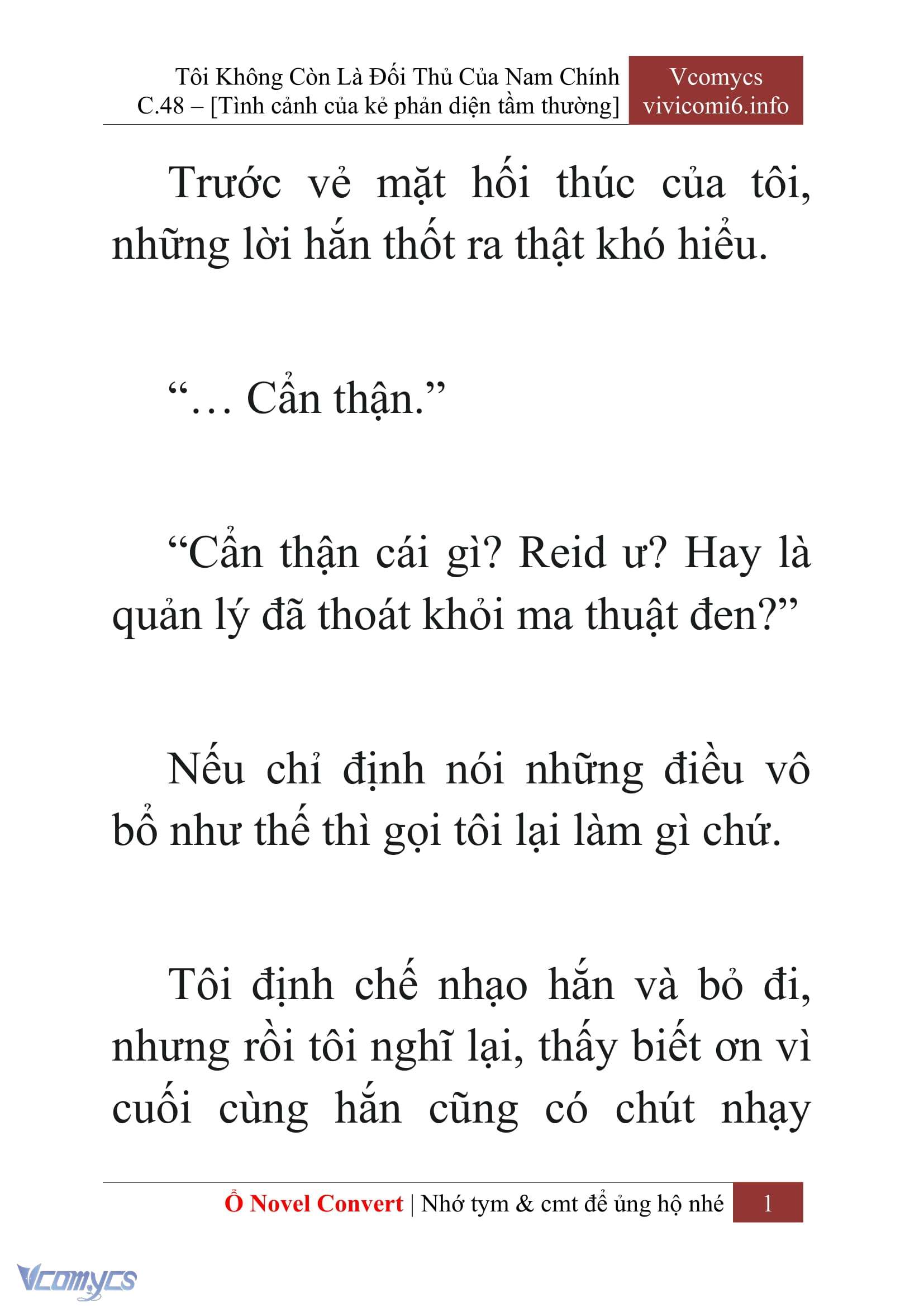 [Novel] Tôi Không Còn Là Đối Thủ Của Nam Chính Chap 48 - Trang 2