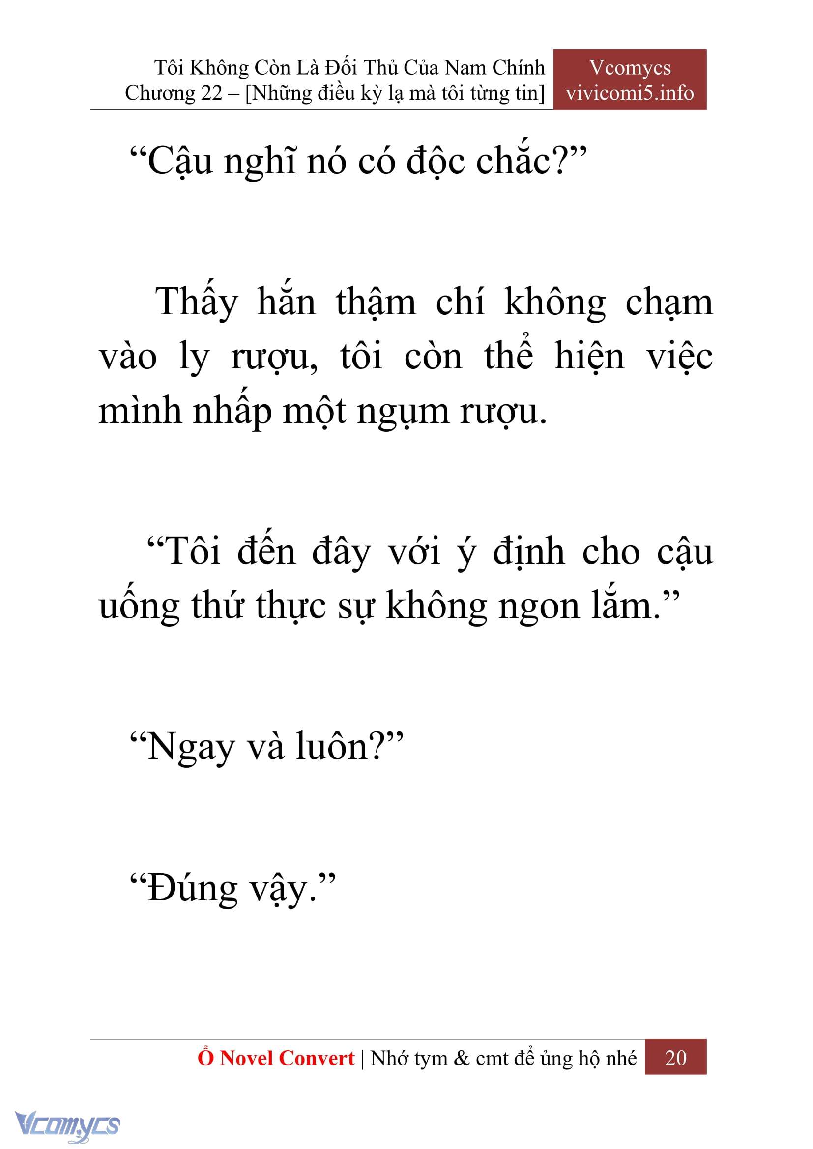 [Novel] Tôi Không Còn Là Đối Thủ Của Nam Chính Chap 22 - Trang 2