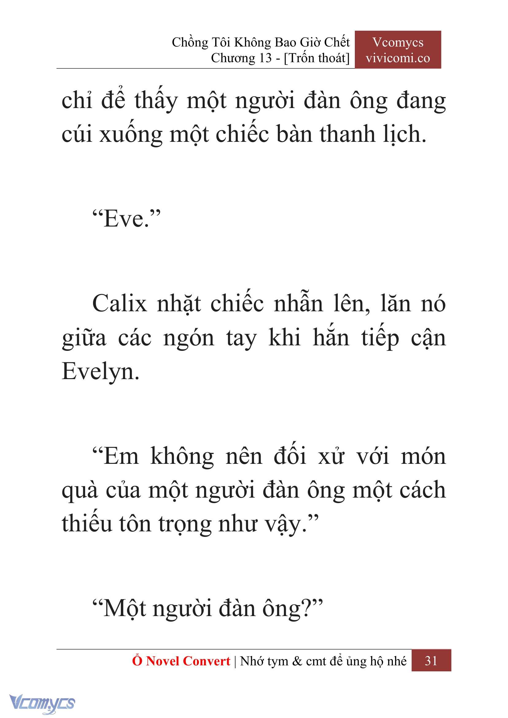 [Novel] Chồng Tôi Không Bao Giờ Chết Chap 13 - Next Chap 14