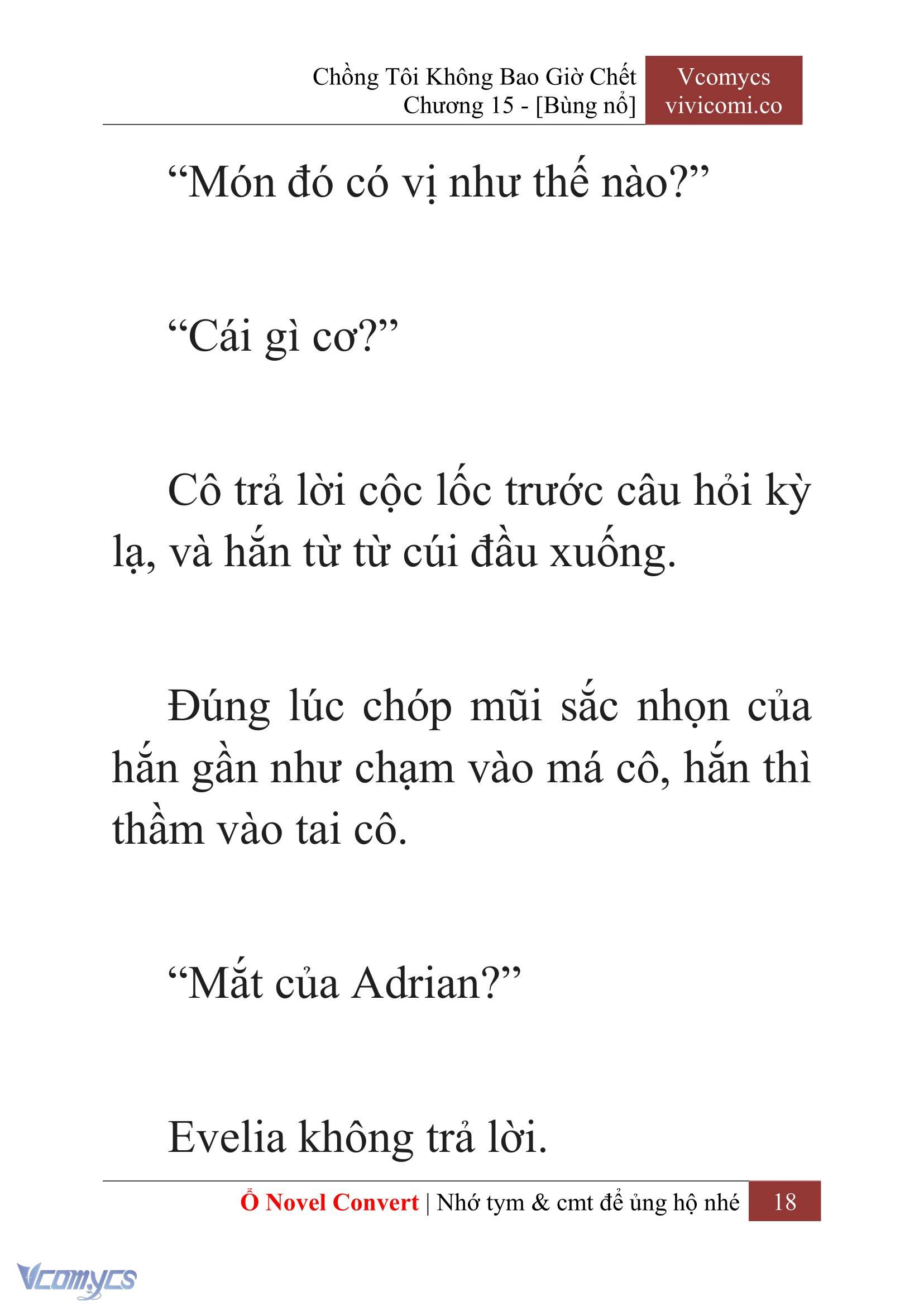 [Novel] Chồng Tôi Không Bao Giờ Chết Chap 15 - Trang 2