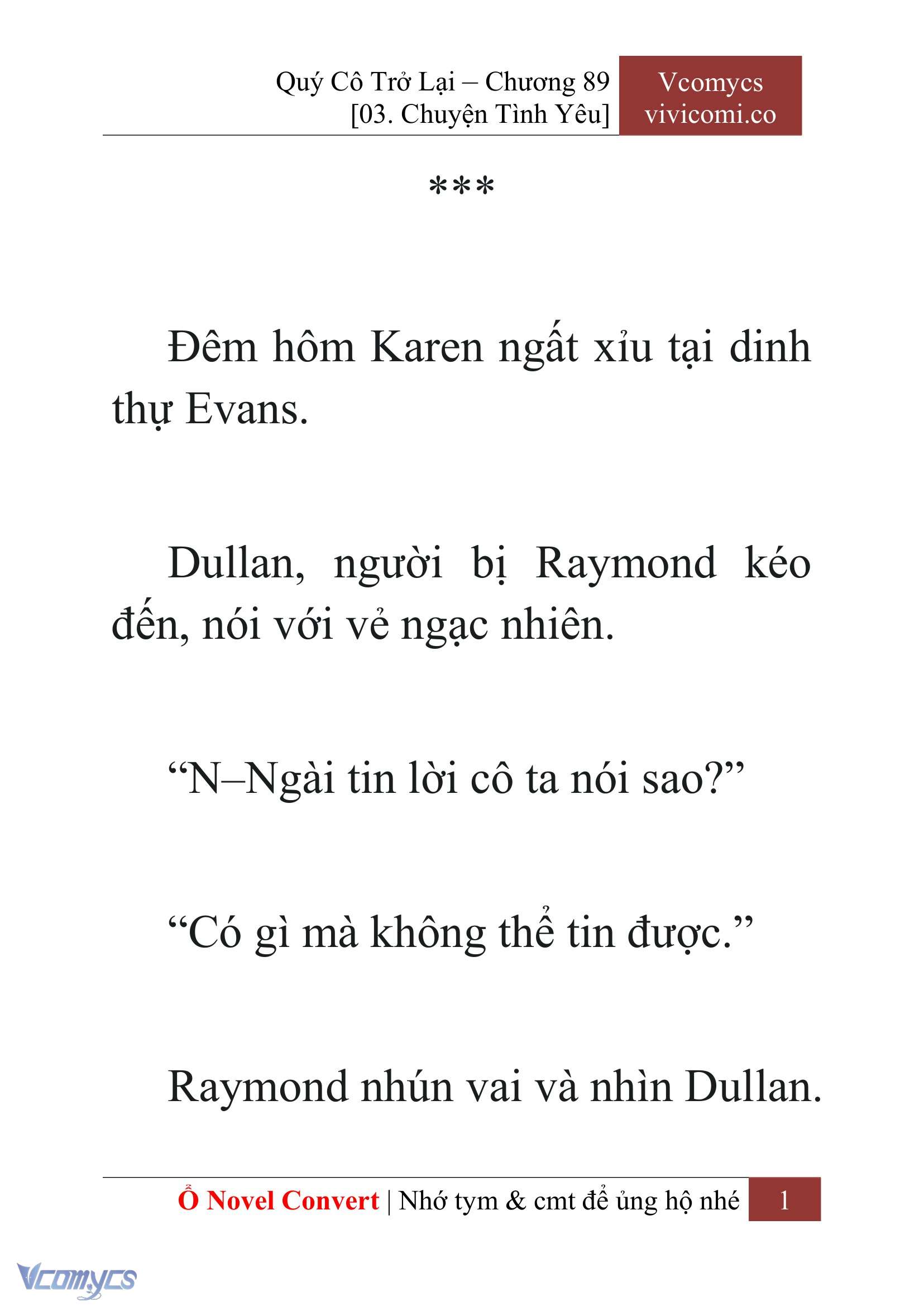 [Novel] Quý Cô Trở Lại Chap 89 - Next Chap 90