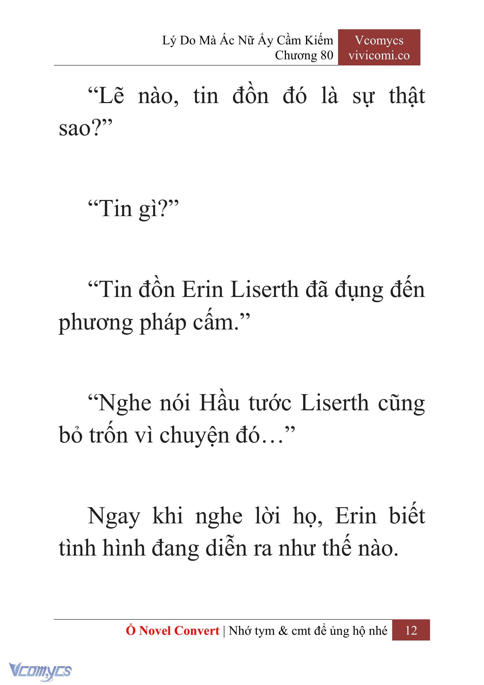 [Novel] Lý Do Mà Ác Nữ Ấy Cầm Kiếm Chap 80 - Next Chap 81