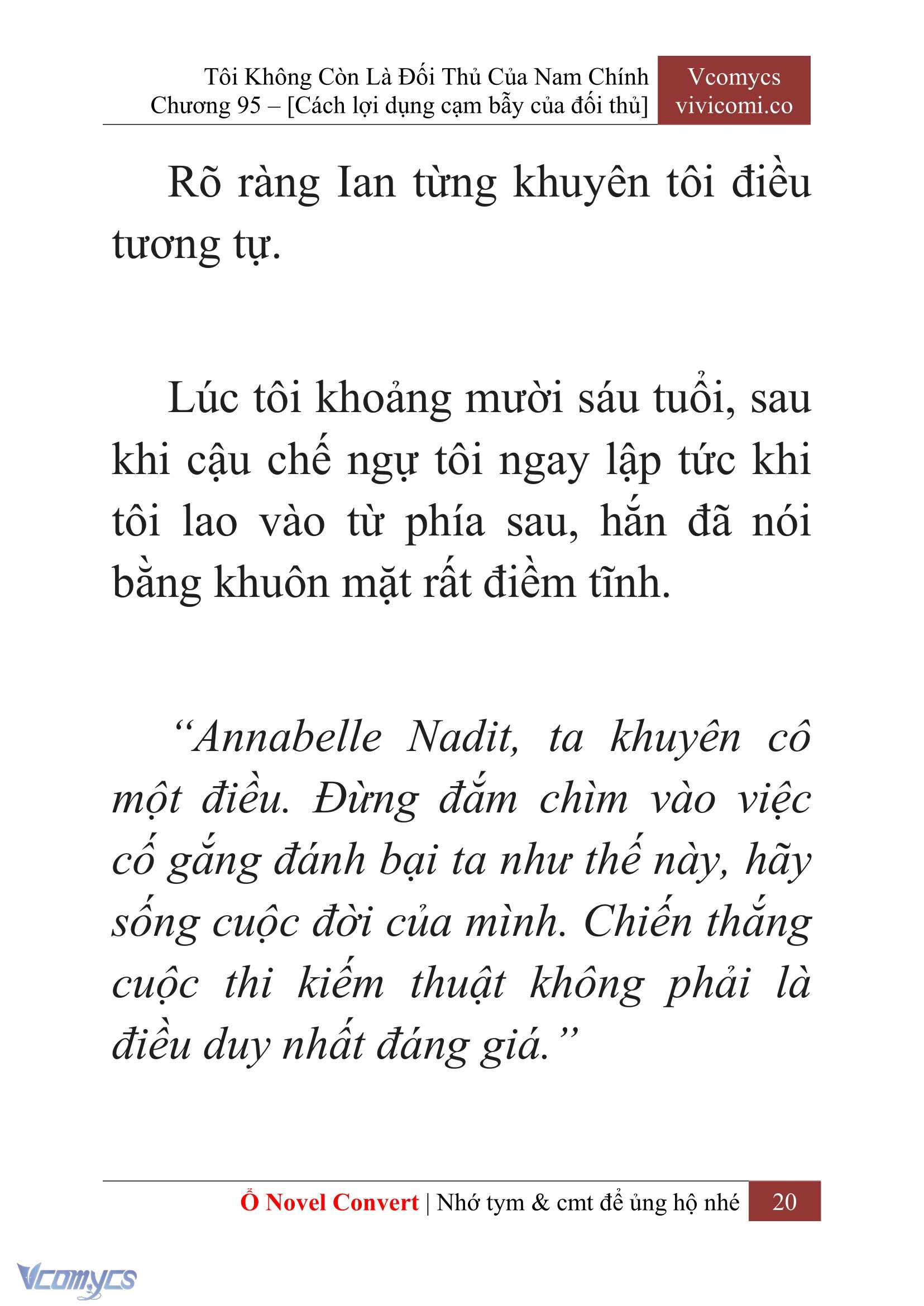 [Novel] Tôi Không Còn Là Đối Thủ Của Nam Chính Chap 95 - Trang 2