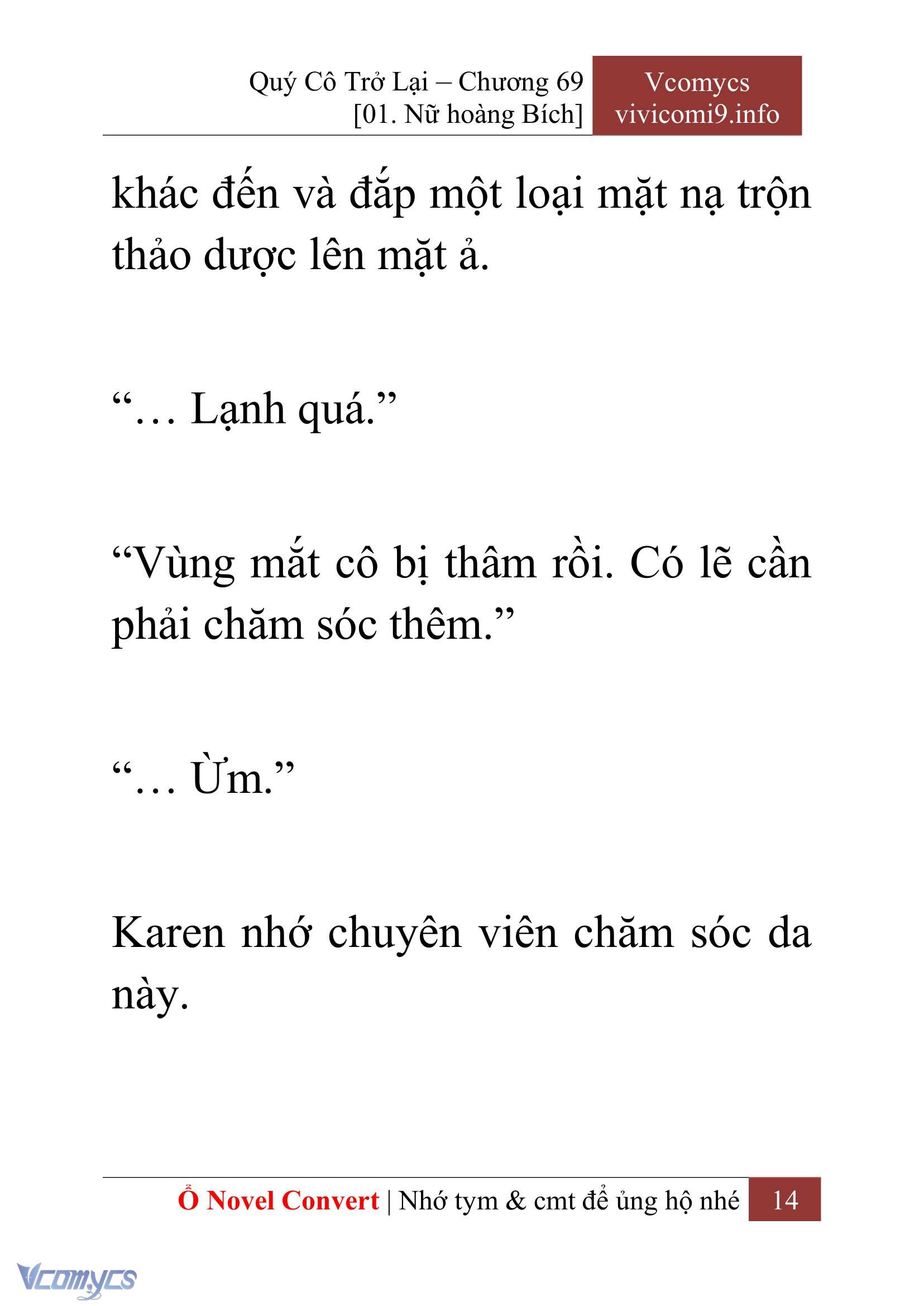 [Novel] Quý Cô Trở Lại Chap 69 - Next Chap 70
