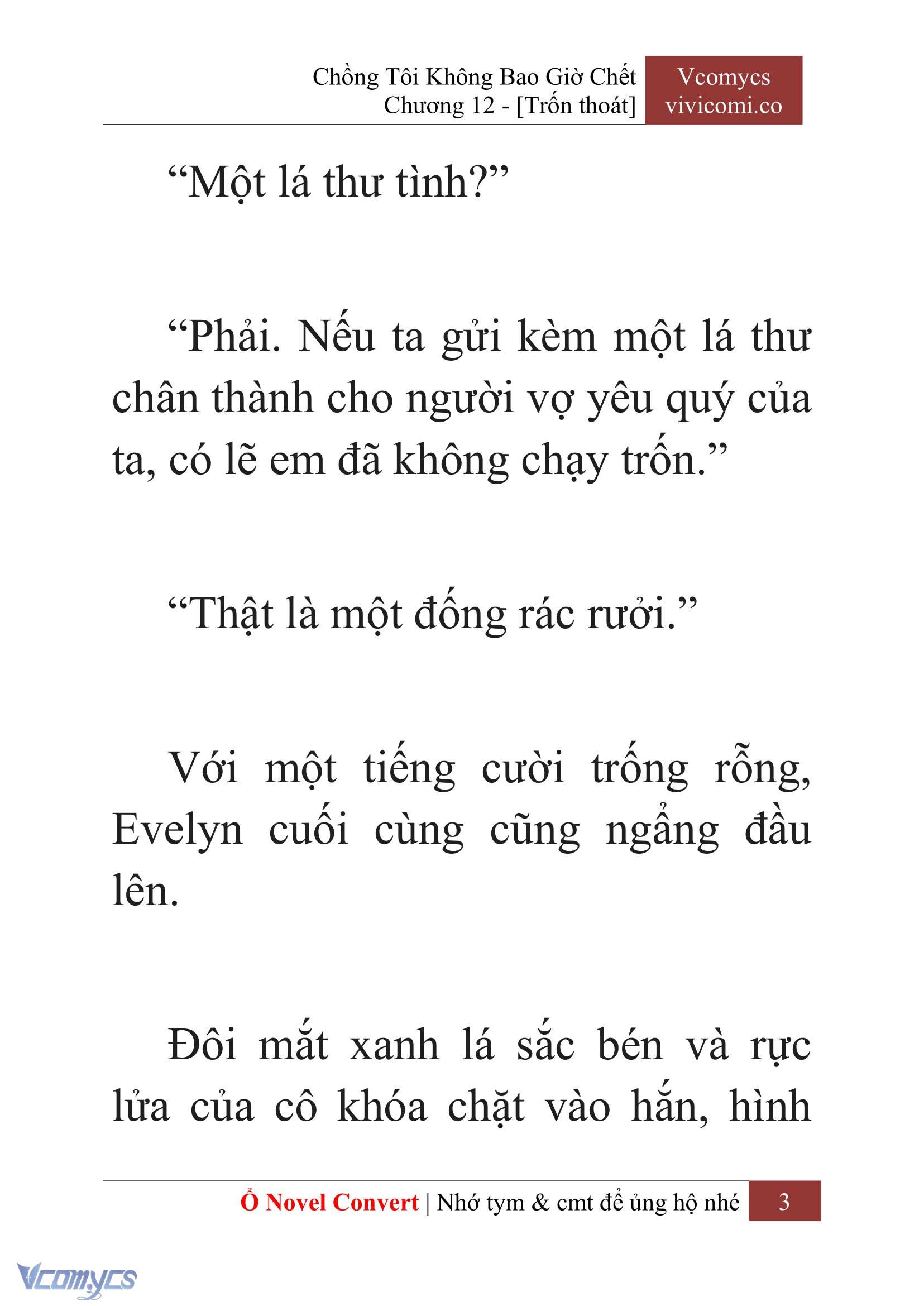 [Novel] Chồng Tôi Không Bao Giờ Chết Chap 12 - Next Chap 13
