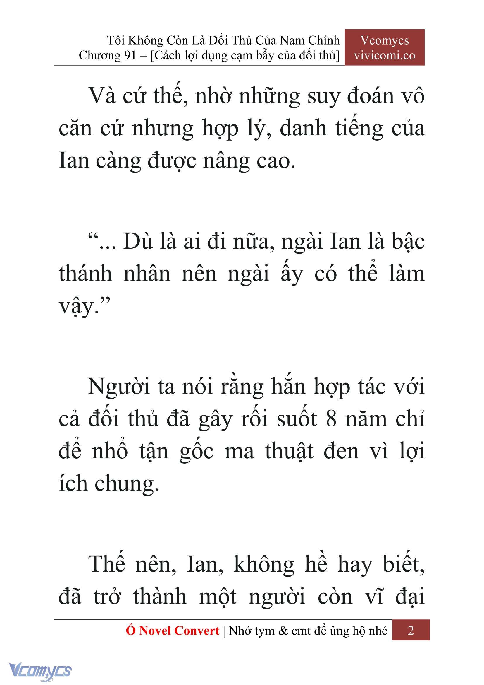 [Novel] Tôi Không Còn Là Đối Thủ Của Nam Chính Chap 91 - Trang 2