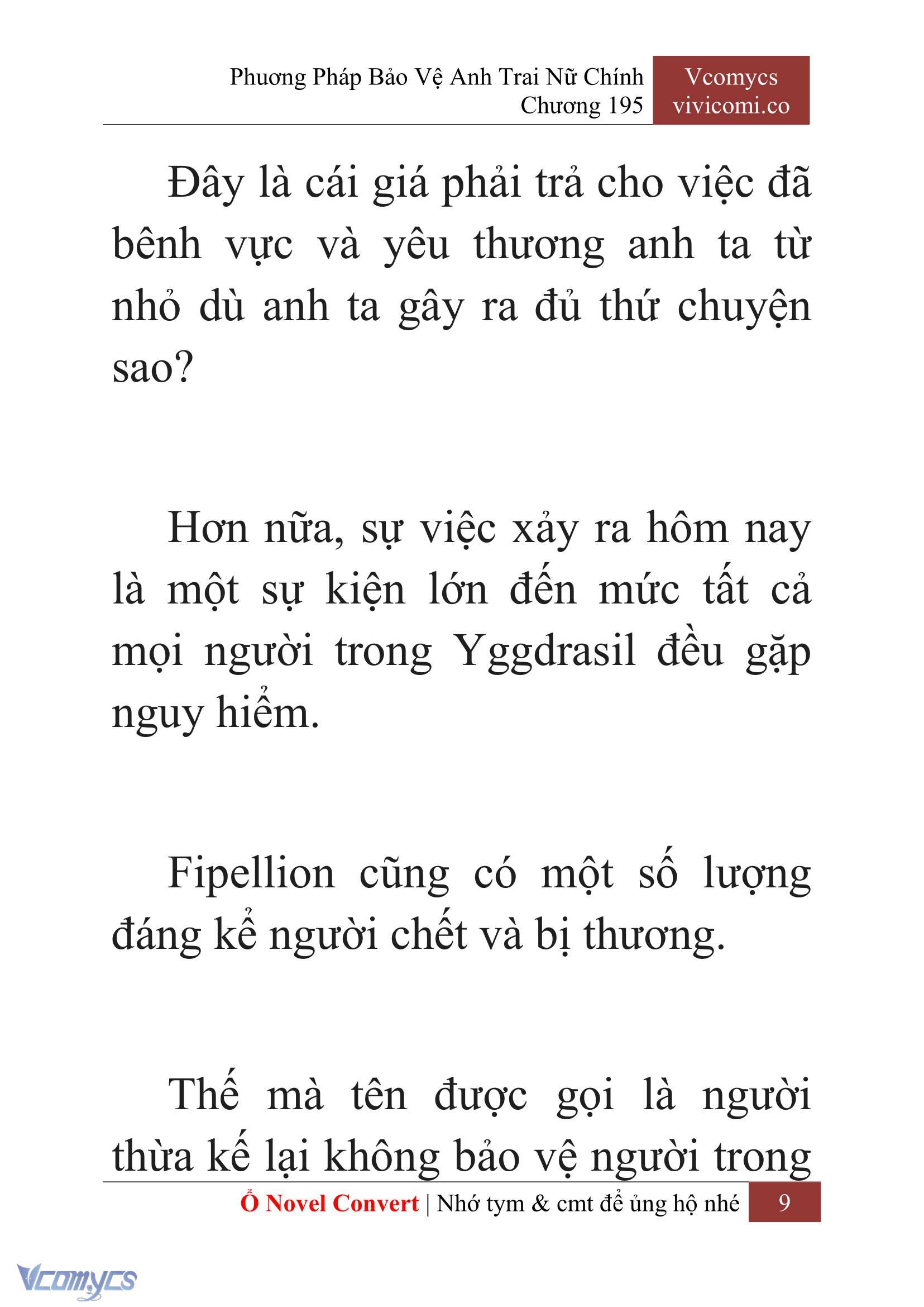 [Novel] Phương Pháp Bảo Vệ Anh Trai Nữ Chính Chap 195 - Next Chap 196