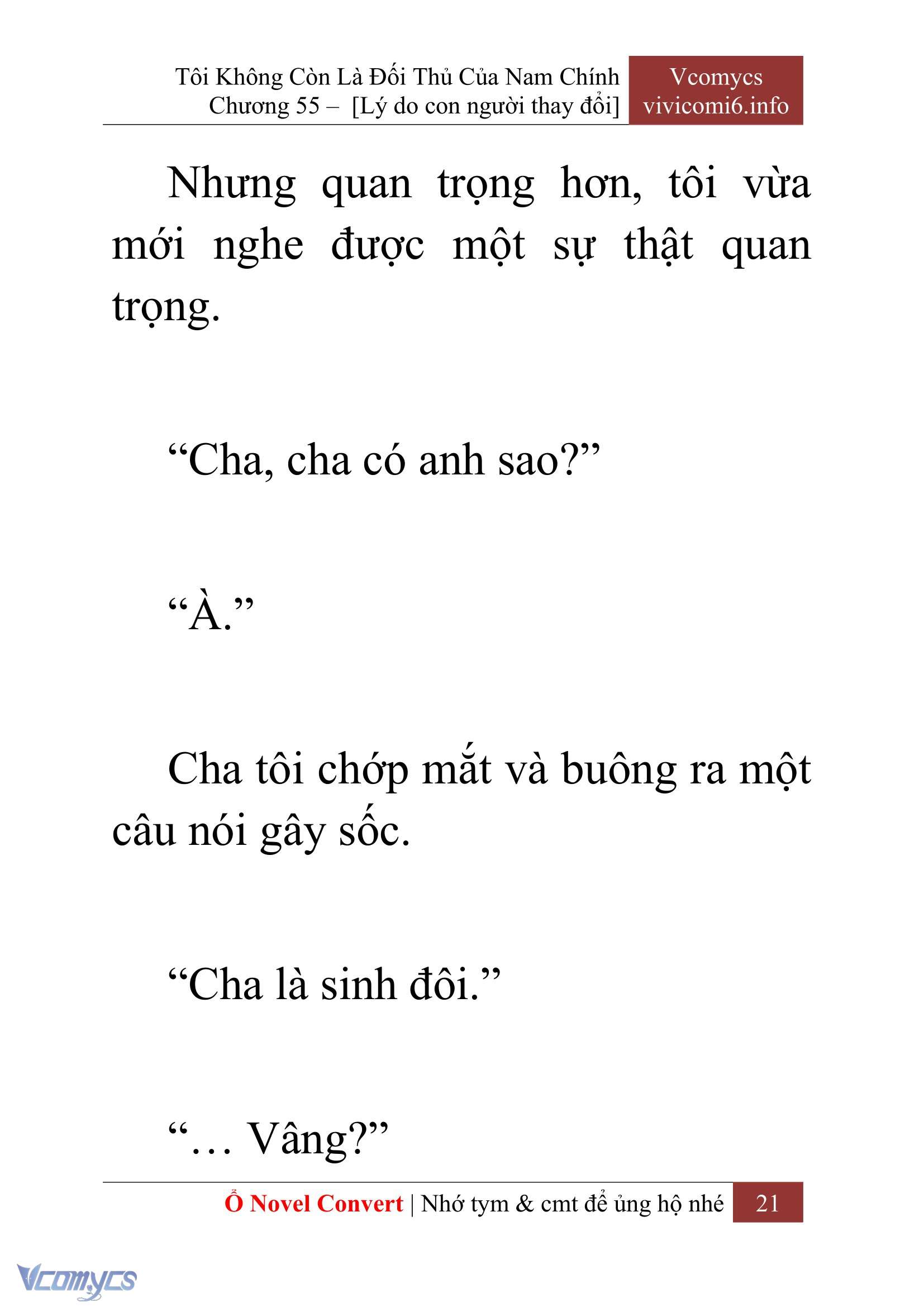 [Novel] Tôi Không Còn Là Đối Thủ Của Nam Chính Chap 55 - Trang 2