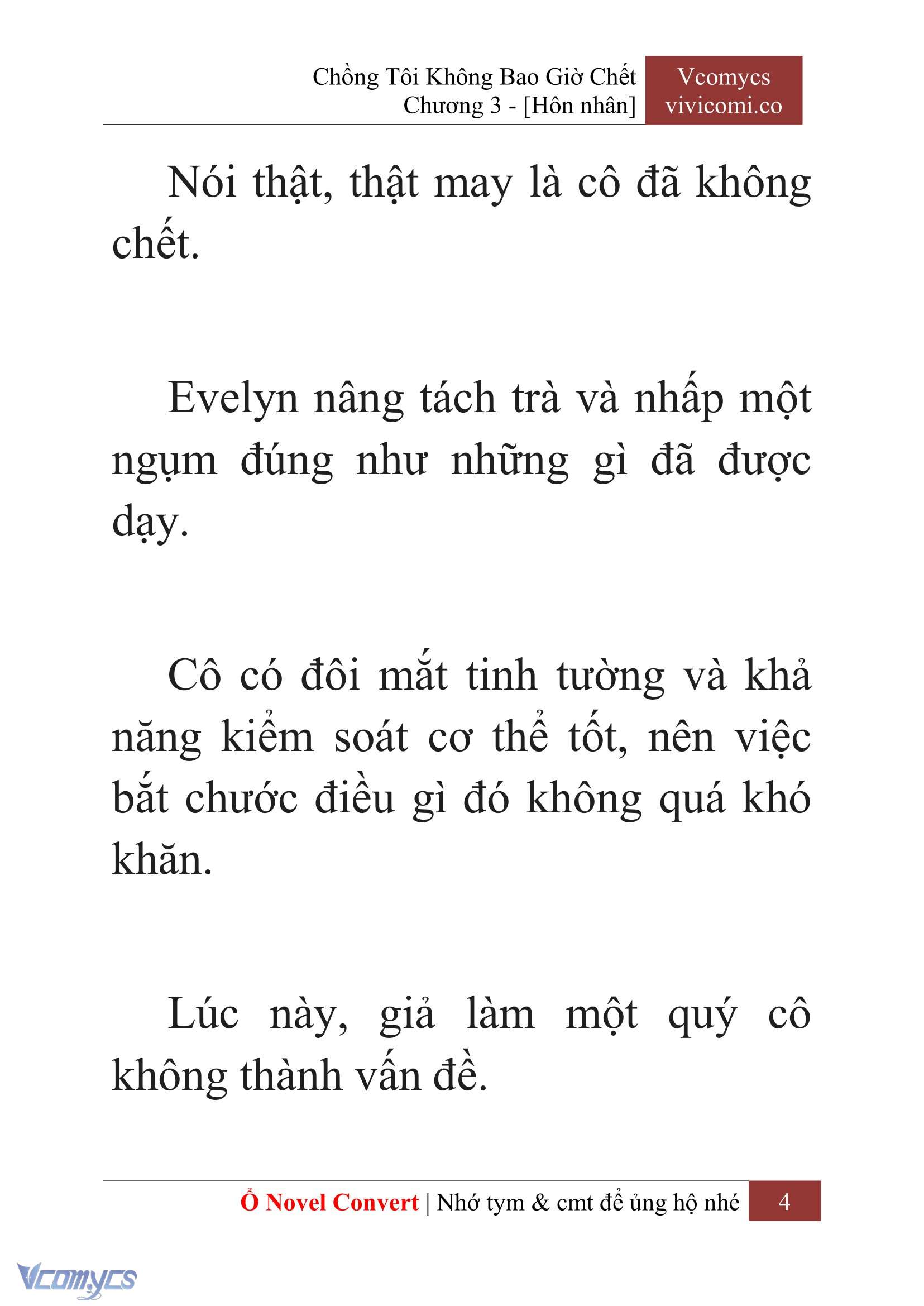 [Novel] Chồng Tôi Không Bao Giờ Chết Chap 3 - Next Chap 4