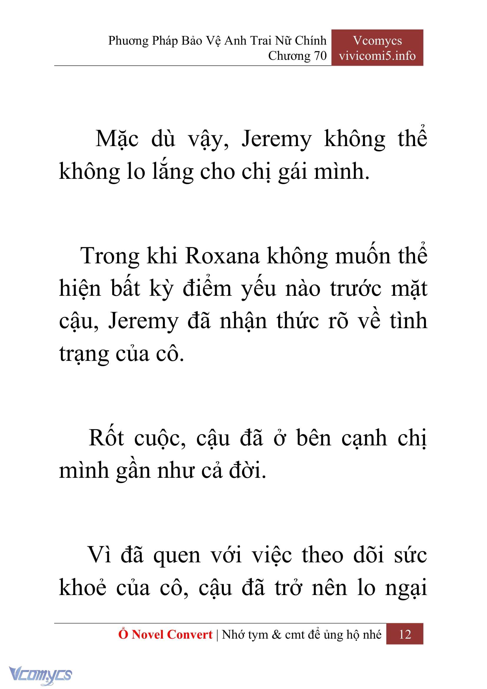 [Novel] Phương Pháp Bảo Vệ Anh Trai Nữ Chính Chap 70 - Next Chap 71