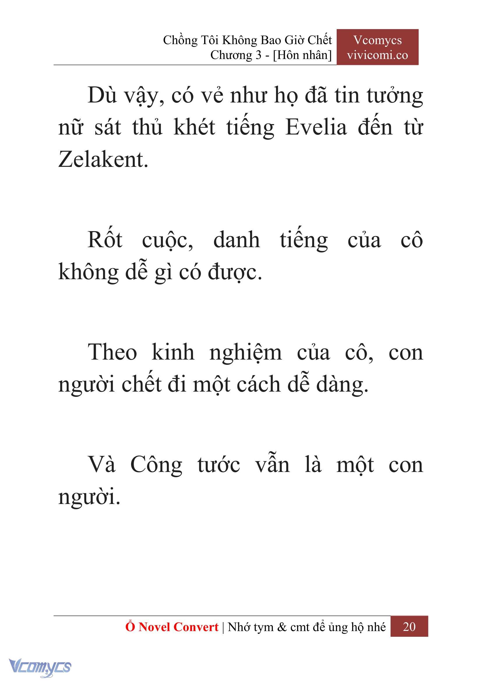 [Novel] Chồng Tôi Không Bao Giờ Chết Chap 3 - Next Chap 4