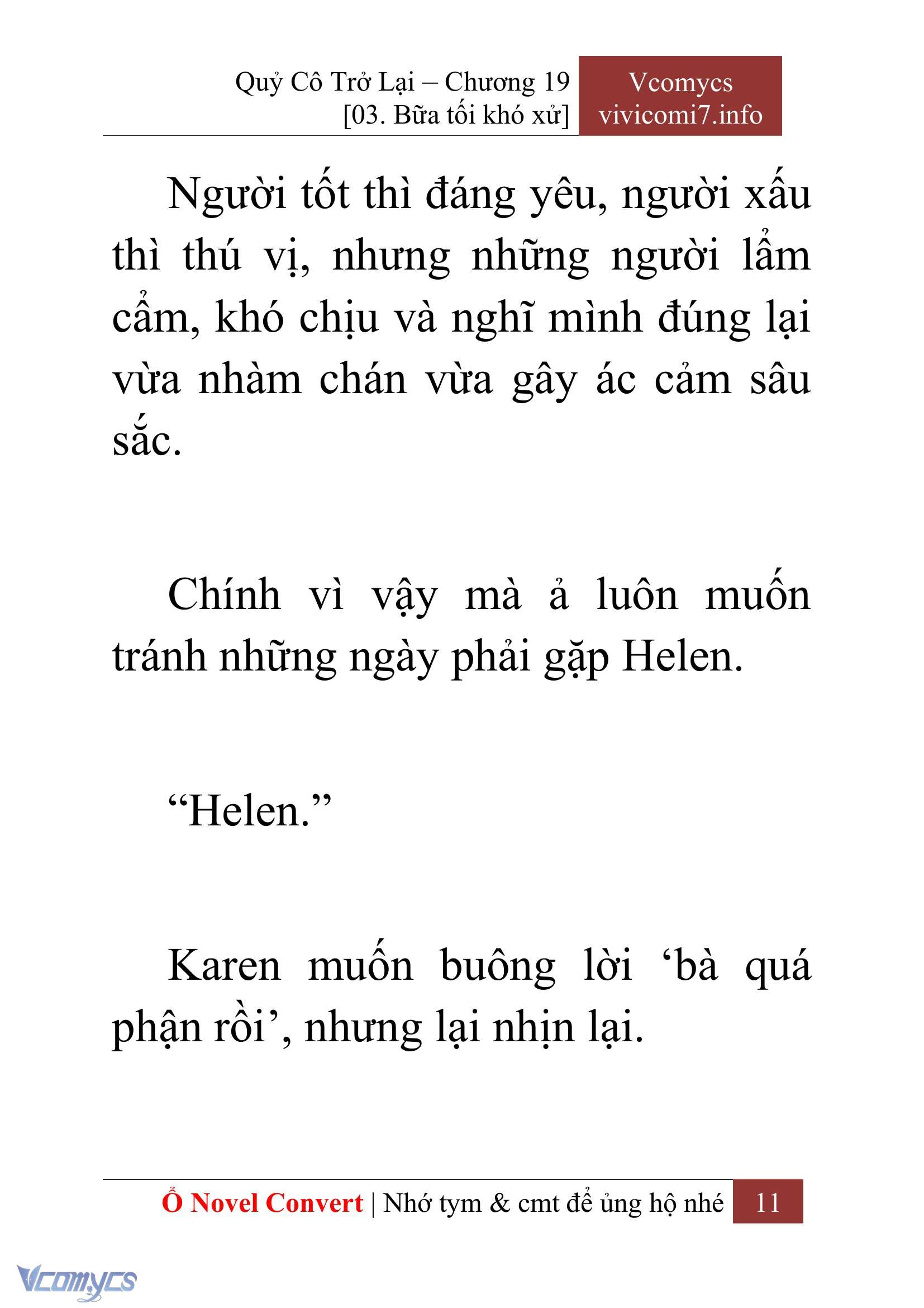 [Novel] Quý Cô Trở Lại Chap 19 - Next Chap 20