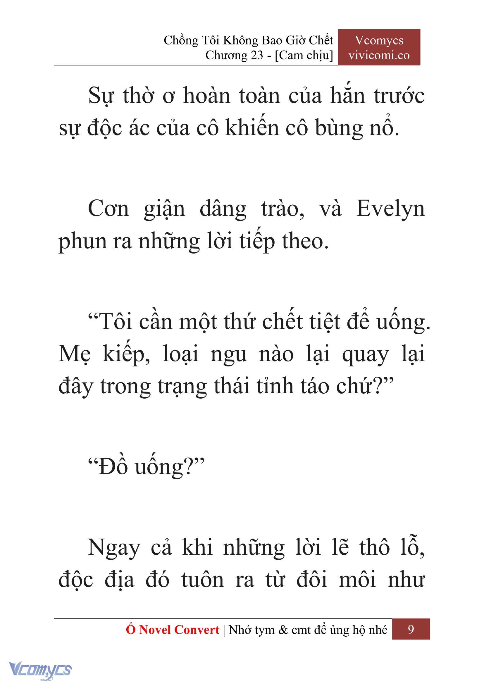 [Novel] Chồng Tôi Không Bao Giờ Chết Chap 23 - Trang 2